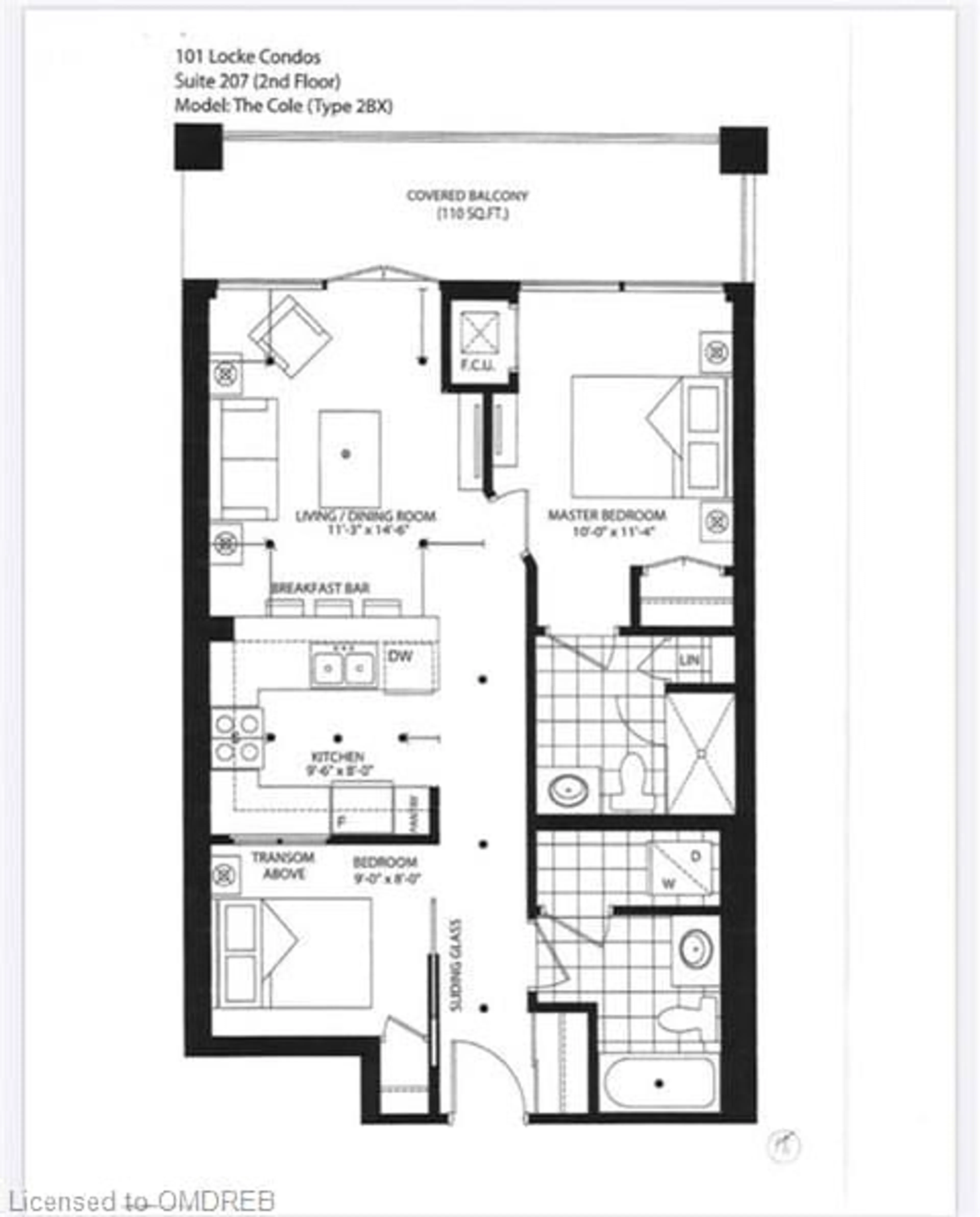 Floor plan for 101 Locke St #207, Hamilton Ontario L8P 4A6