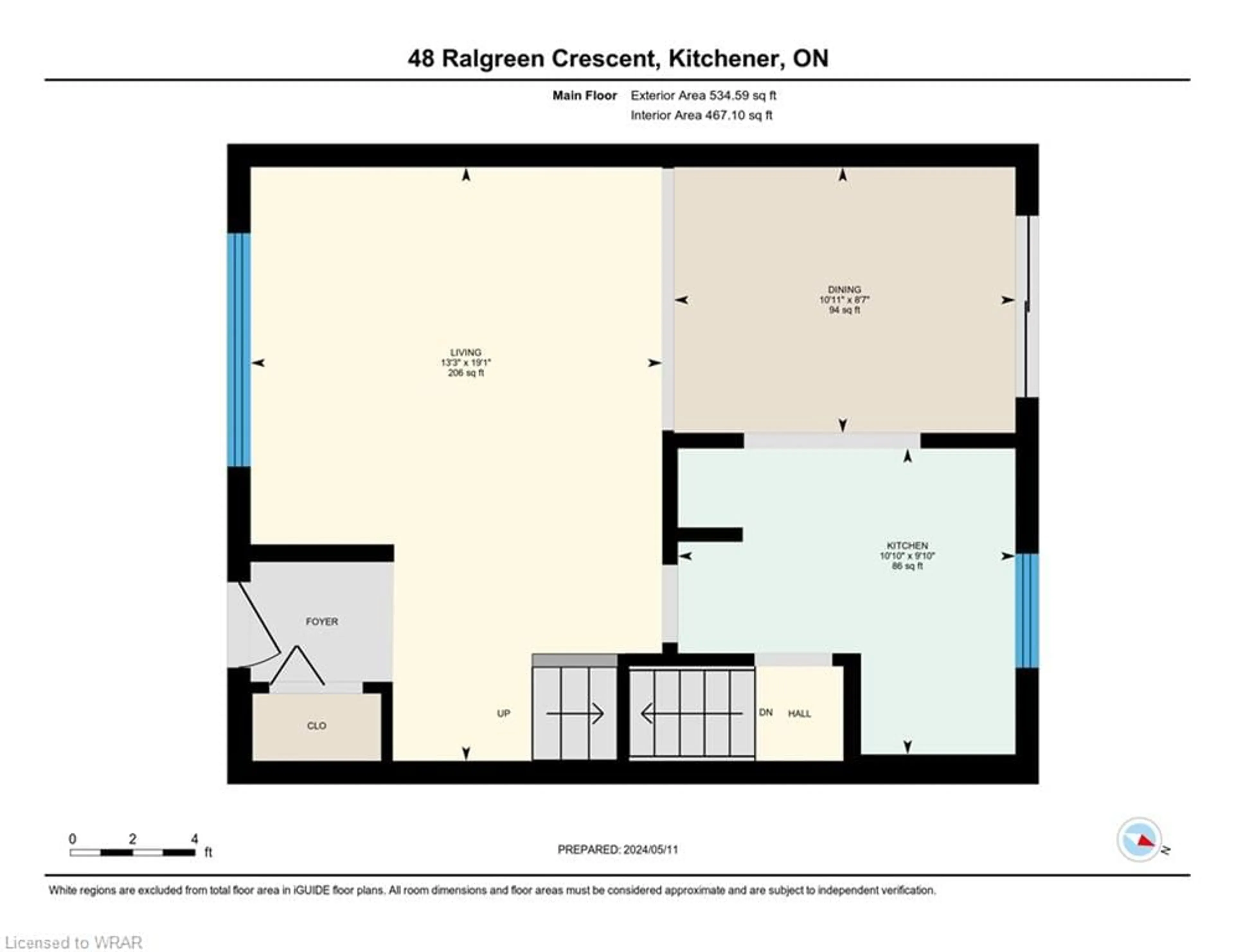 Floor plan for 48 Ralgreen Cres, Kitchener Ontario N2M 1T9