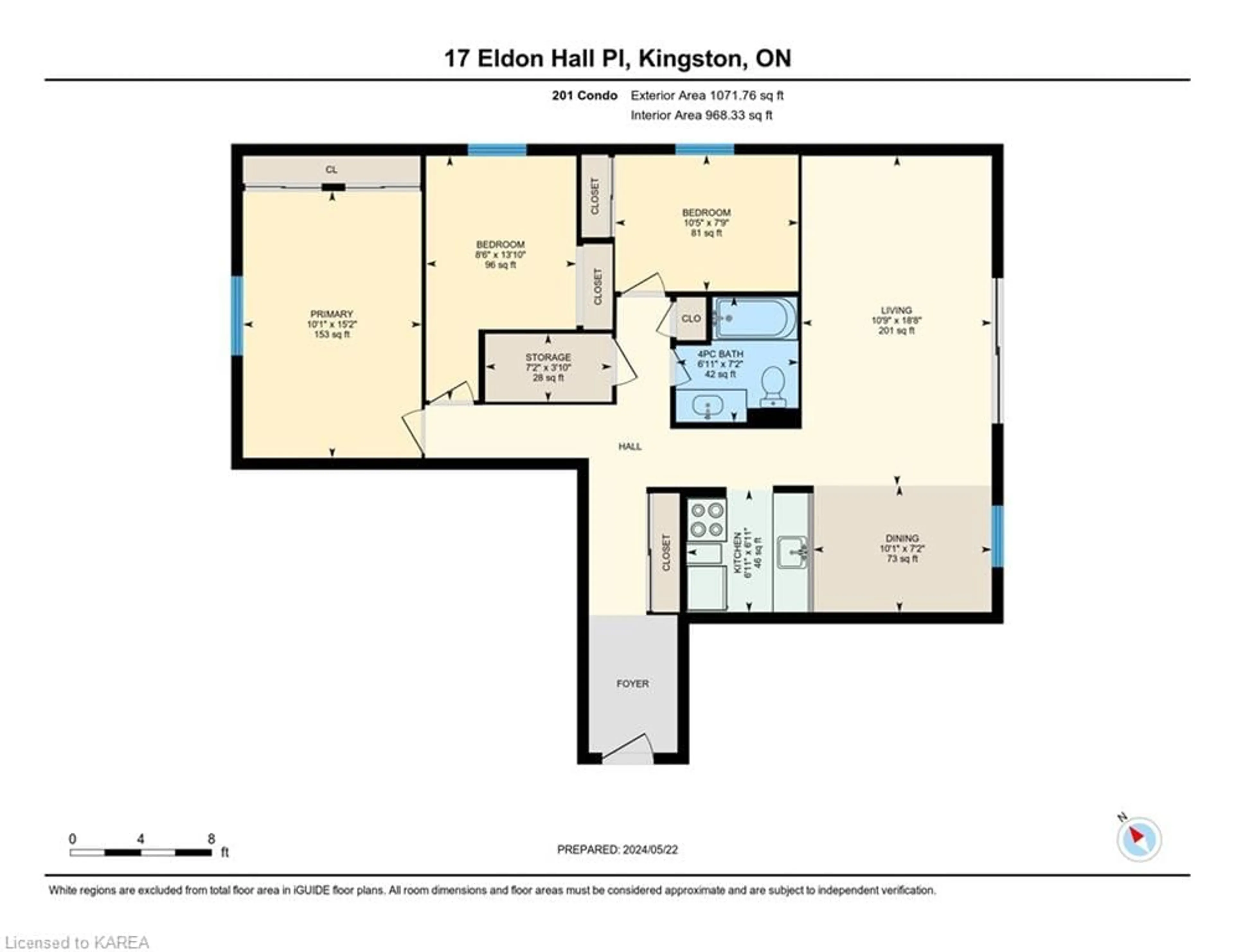 Floor plan for 17 Eldon Hall Pl #208, Kingston Ontario K7M 7H5