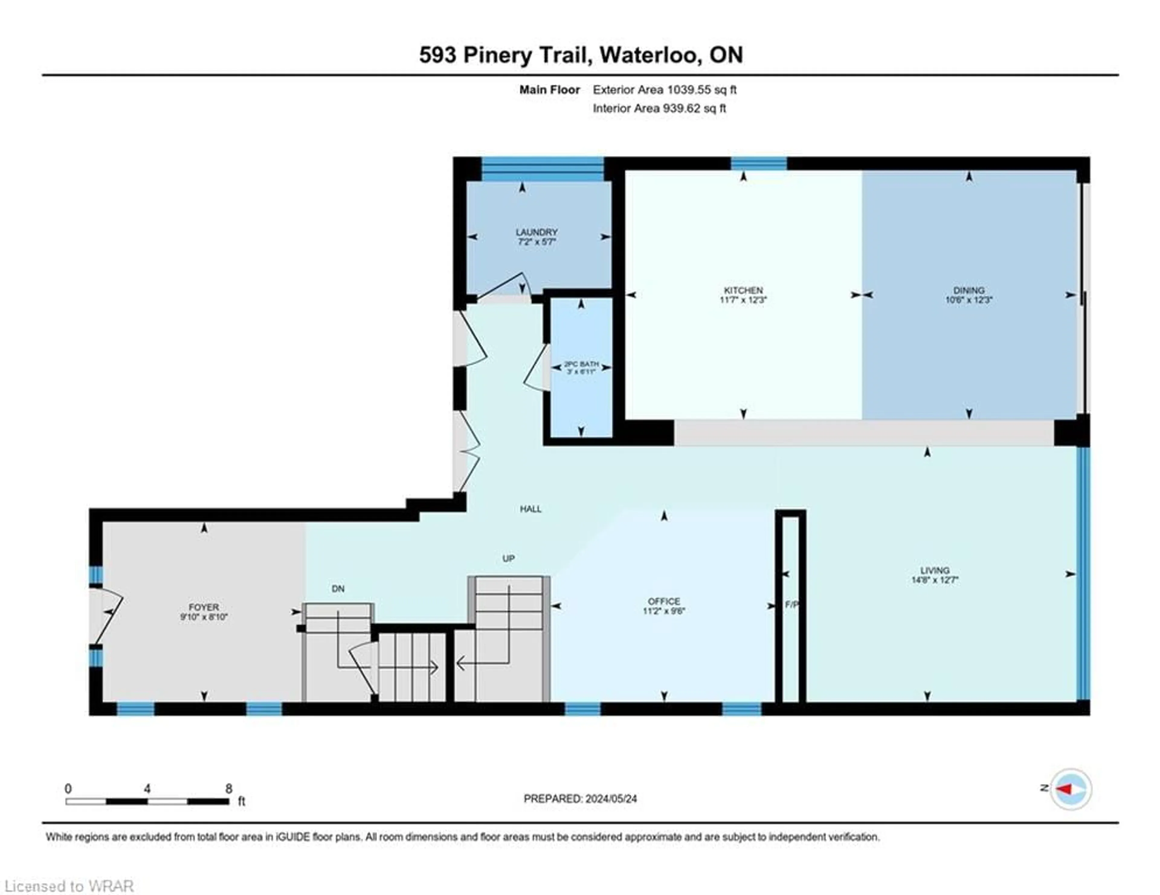 Floor plan for 593 Pinery Trail, Waterloo Ontario N2V 2Y3