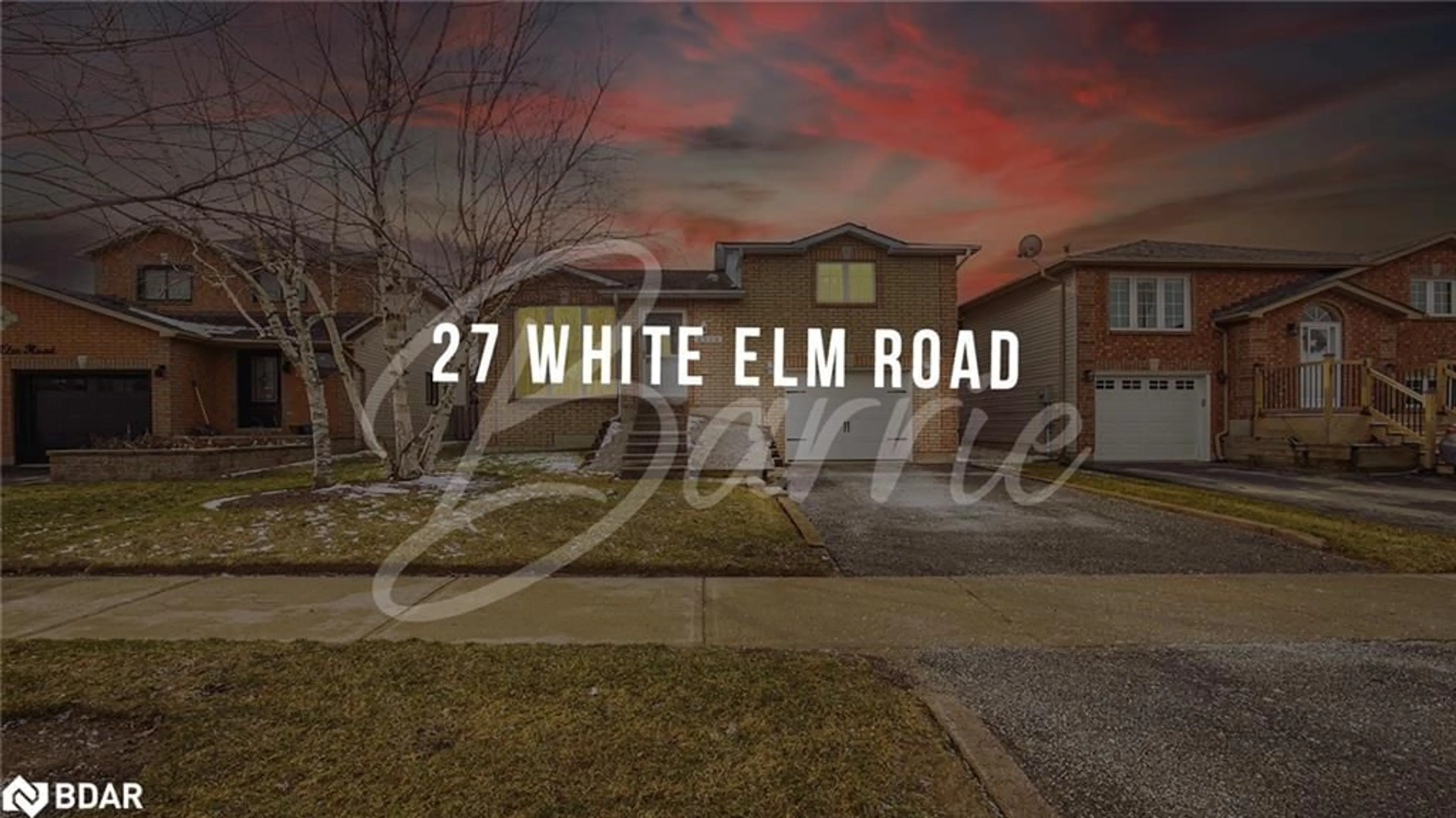 Frontside or backside of a home for 27 White Elm Rd, Barrie Ontario L4N 8S9