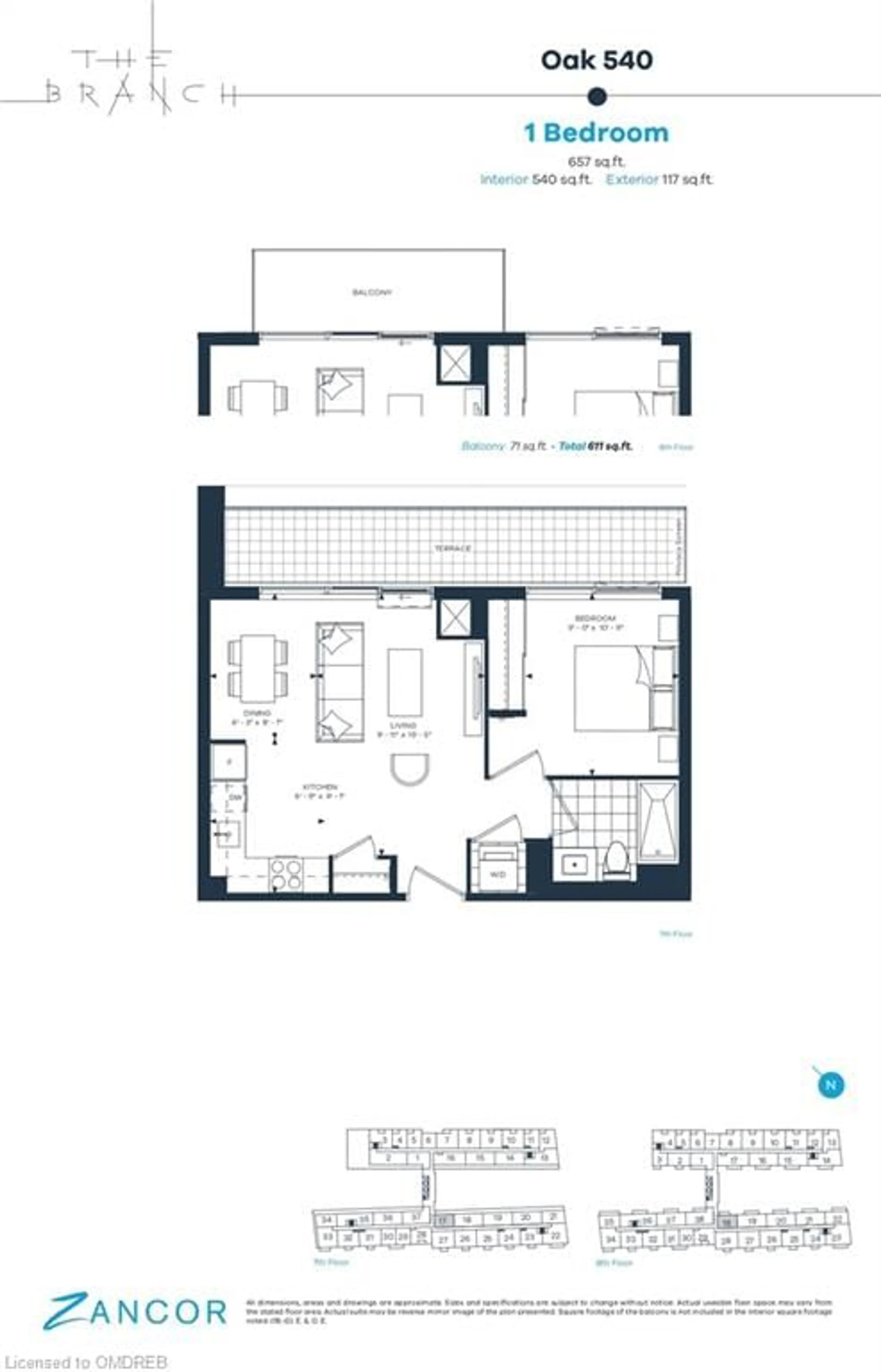 Floor plan for 2450 Old Bronte Rd #717, Oakville Ontario L6M 5P6