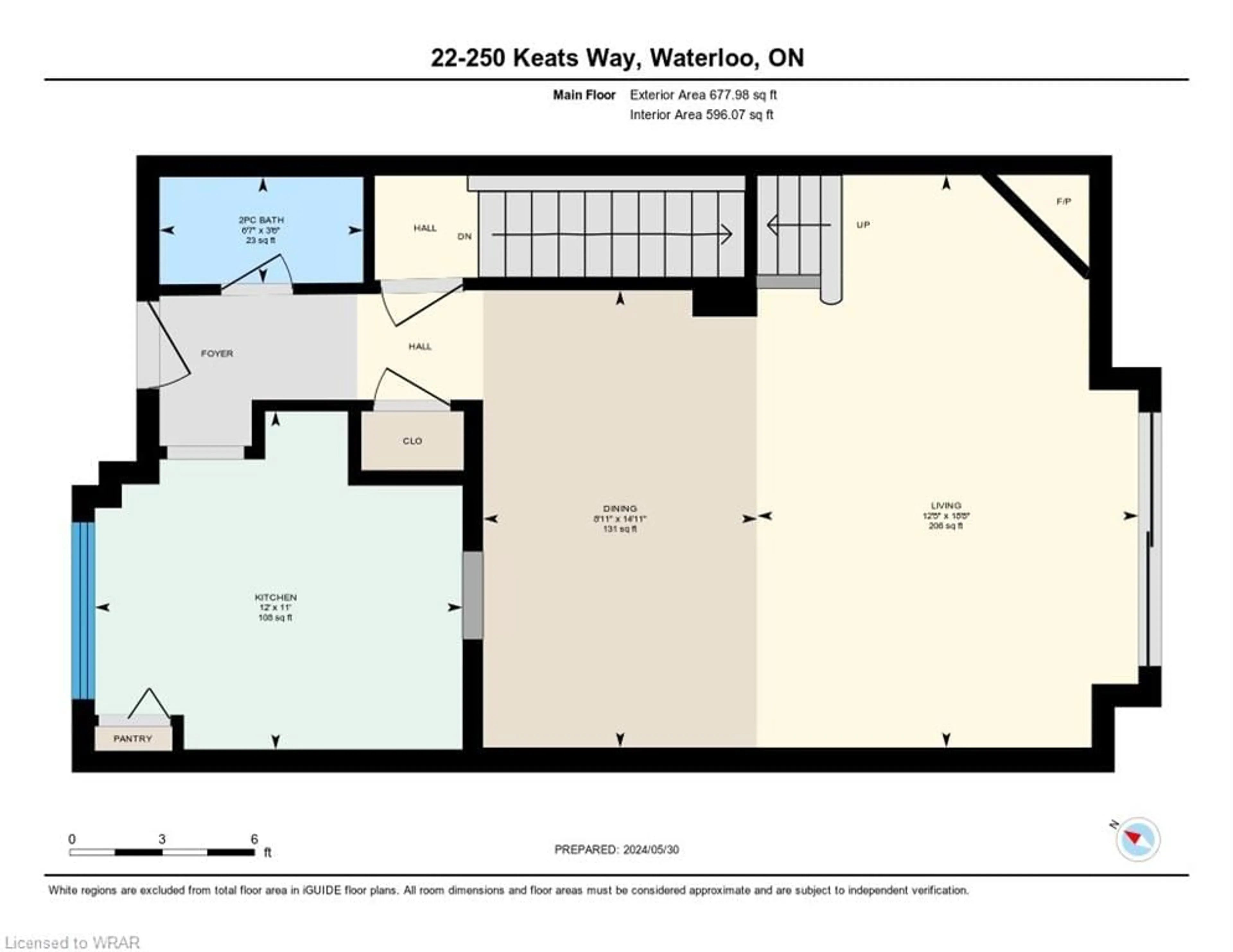 Floor plan for 250 Keats Way #22, Waterloo Ontario N2L 6J5