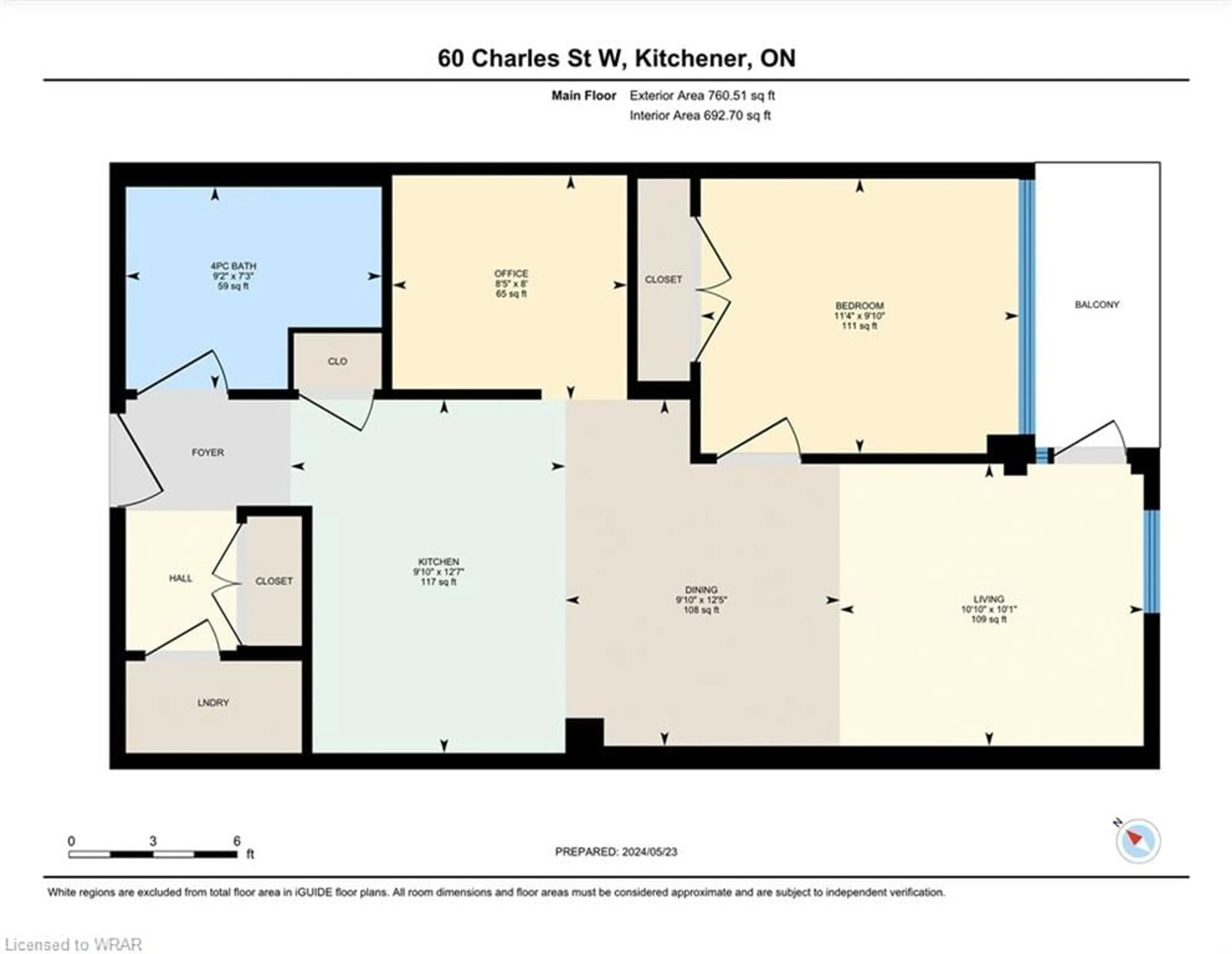 Floor plan for 60 Charles St #507, Kitchener Ontario N2G 0C9