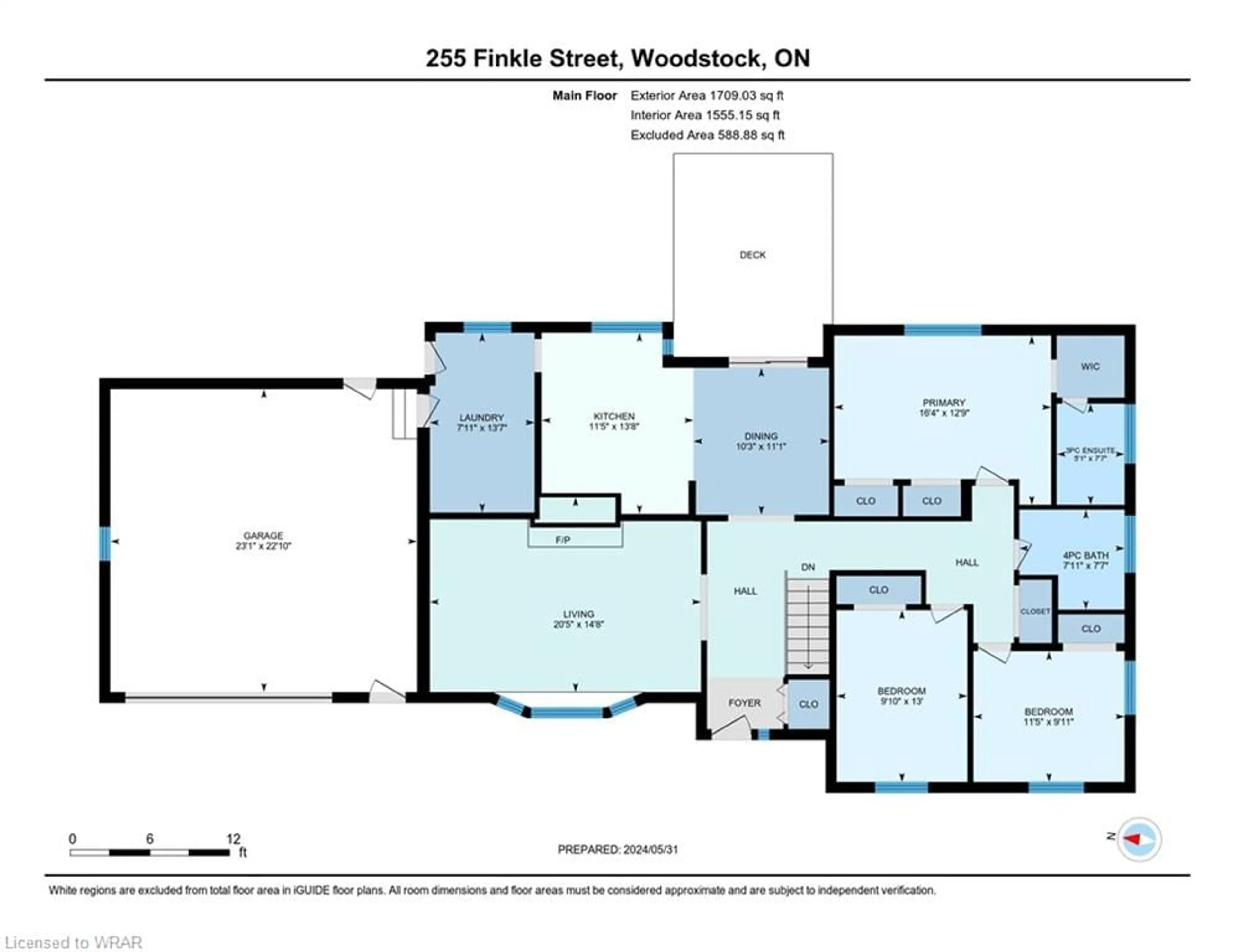 Floor plan for 255 Finkle St, Woodstock Ontario N4S 3E4