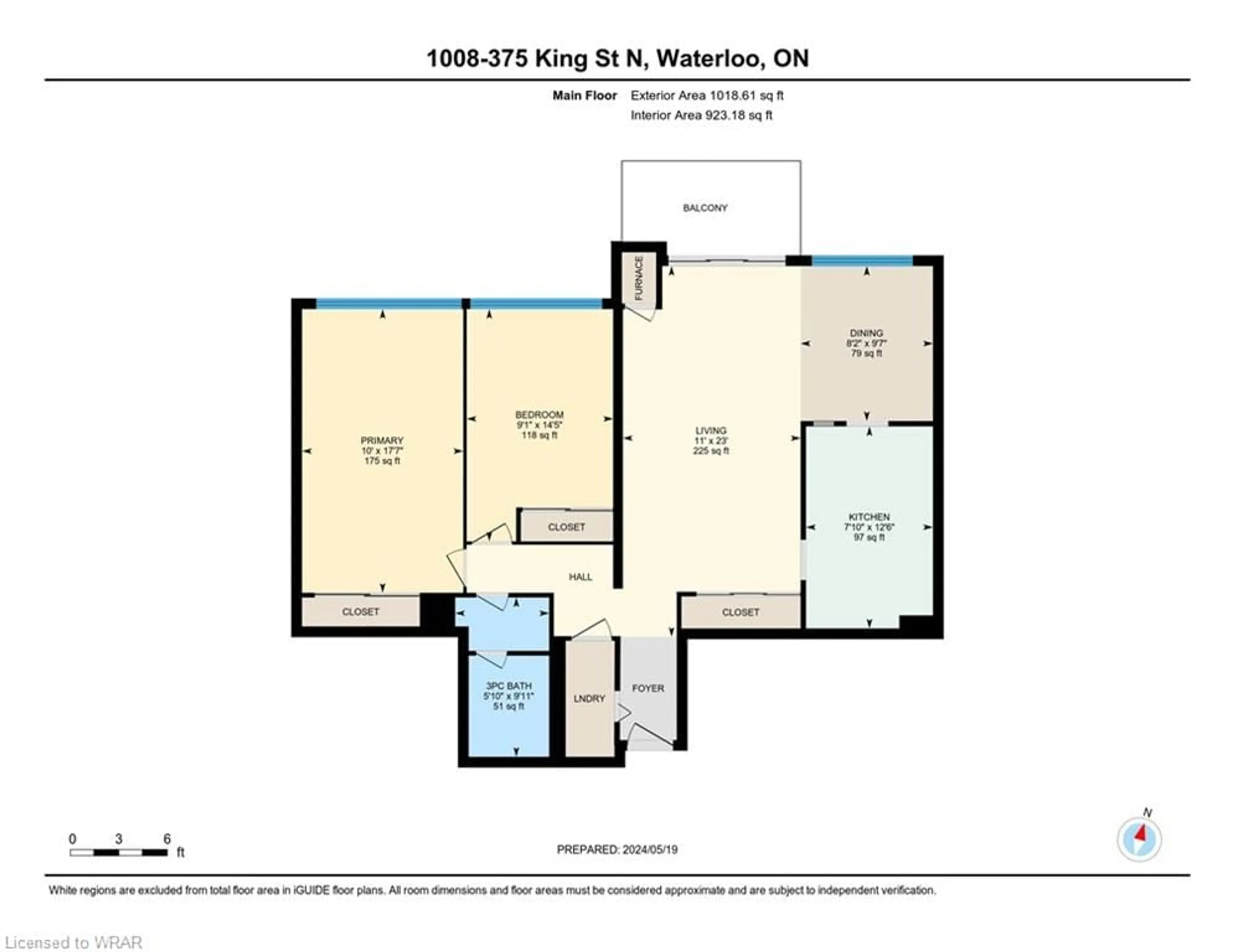 Floor plan for 375 King St #1008, Waterloo Ontario N2J 4L6