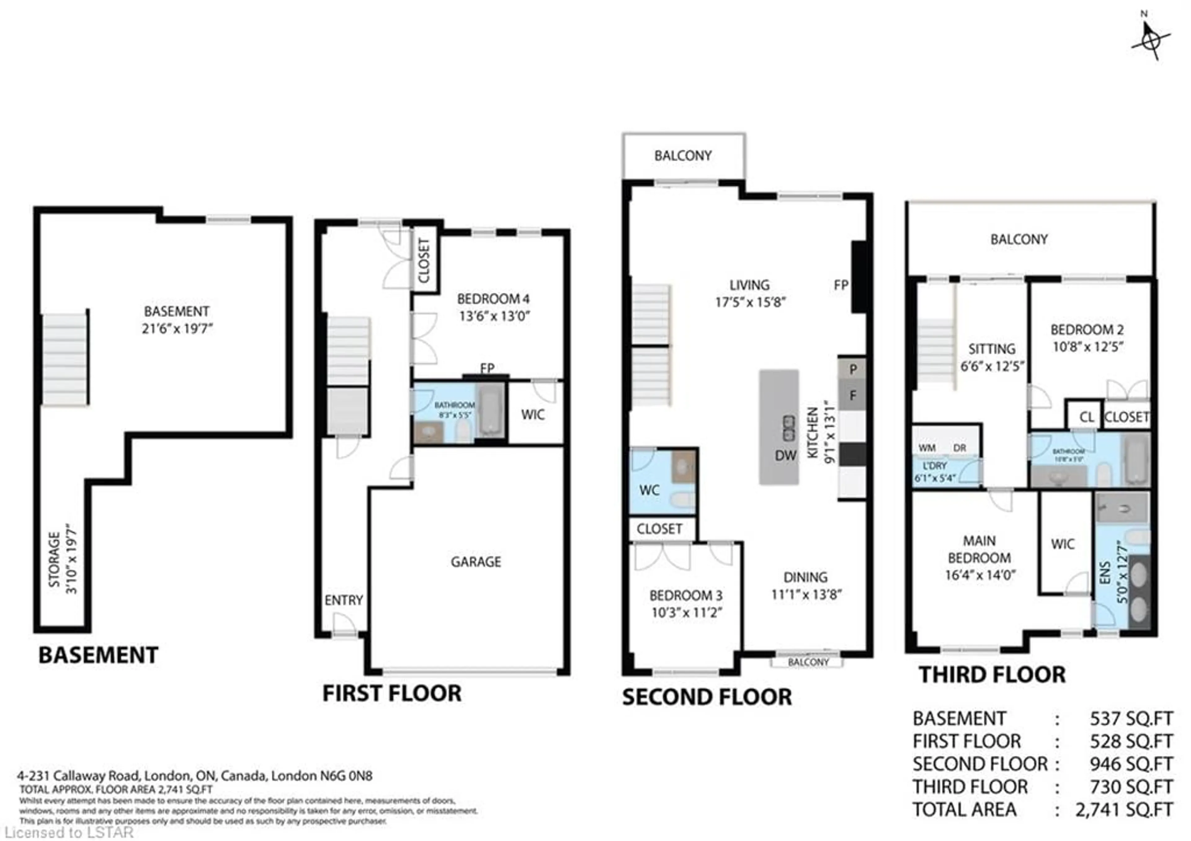 Floor plan for 231 Callaway Rd #4, London Ontario N6G 0M3