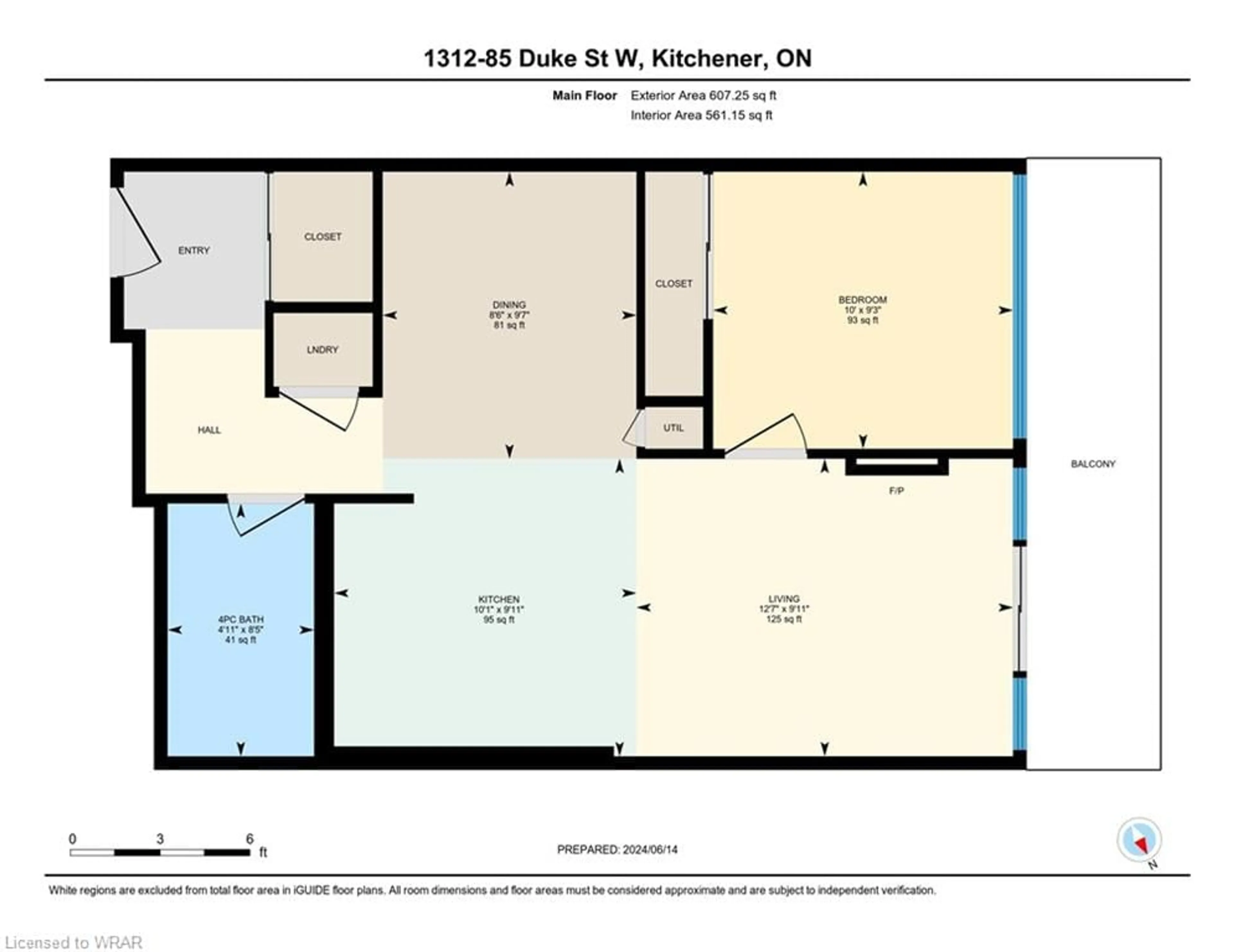 Floor plan for 85 Duke St #1312, Kitchener Ontario N2H 0B7