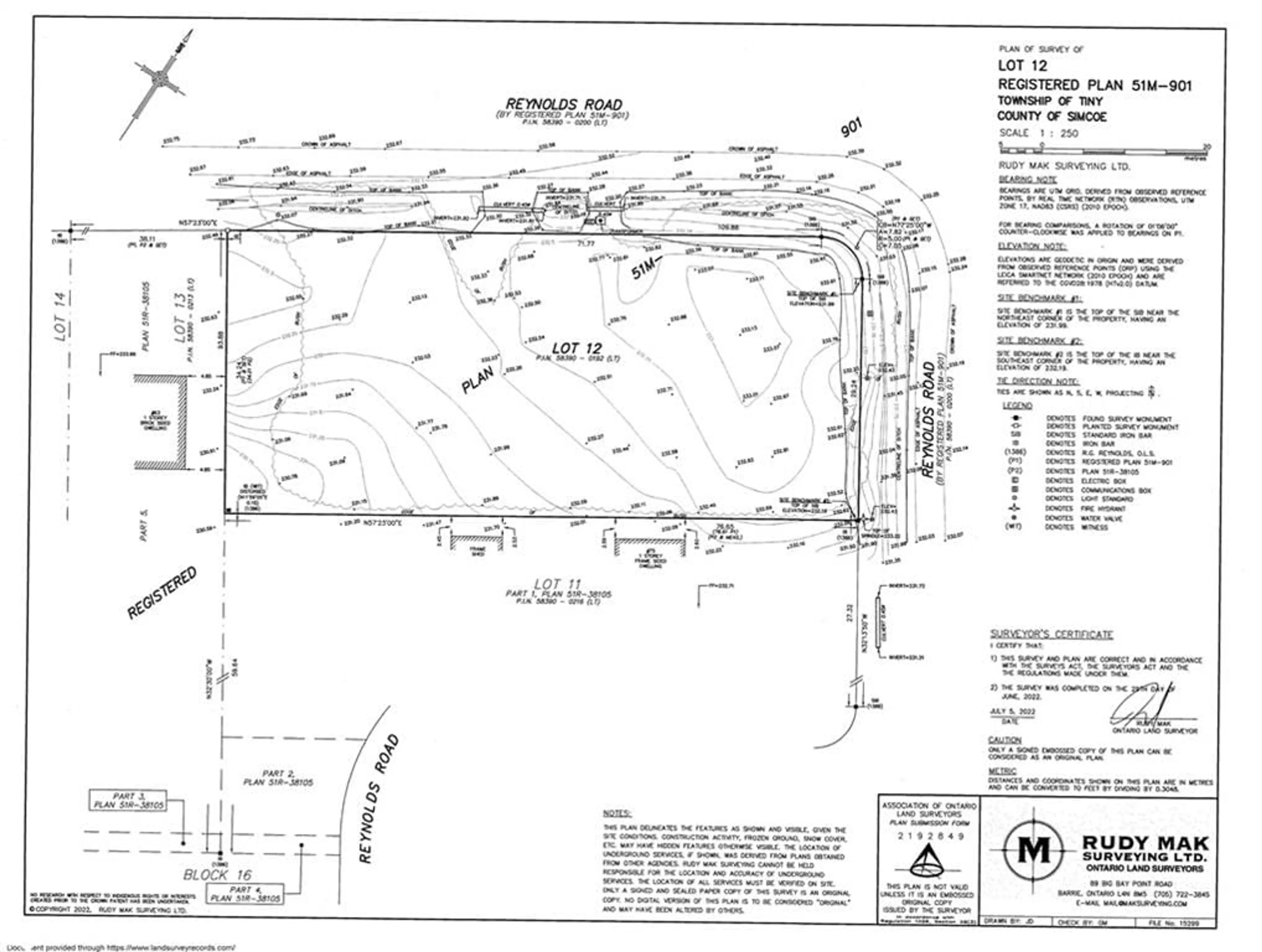 Floor plan for N/A Reynolds Rd, Tiny Ontario L0L 2T0