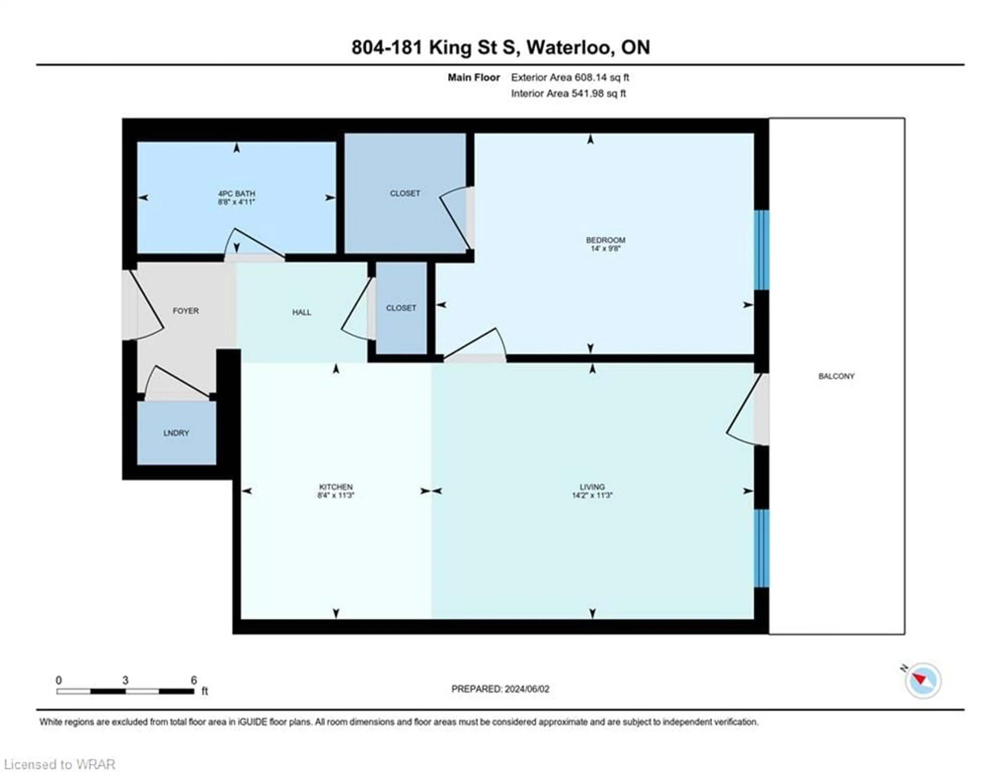 Floor plan for 181 King St #804, Waterloo Ontario N2J 0E7