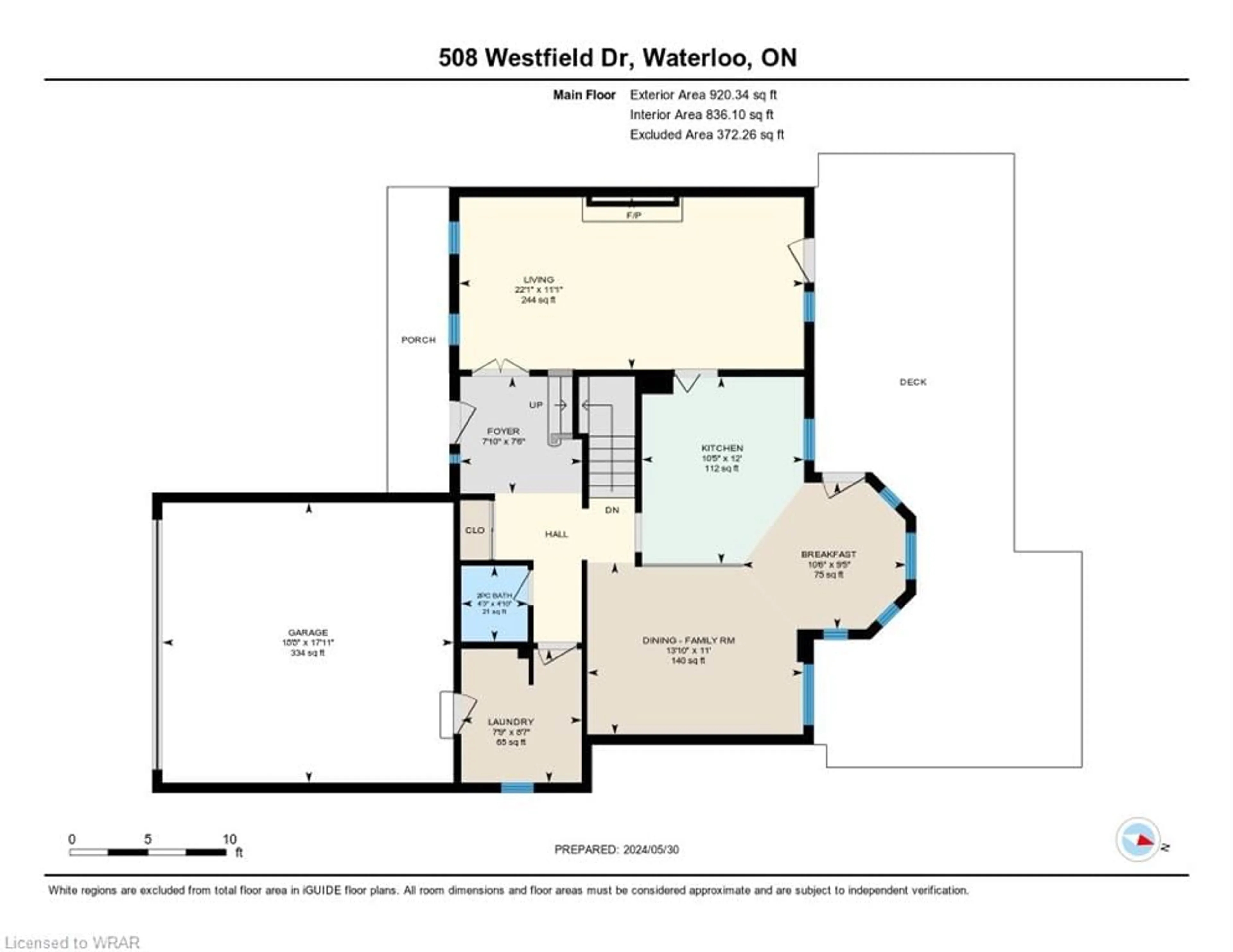 Floor plan for 508 Westfield Dr, Waterloo Ontario N2T 2C7