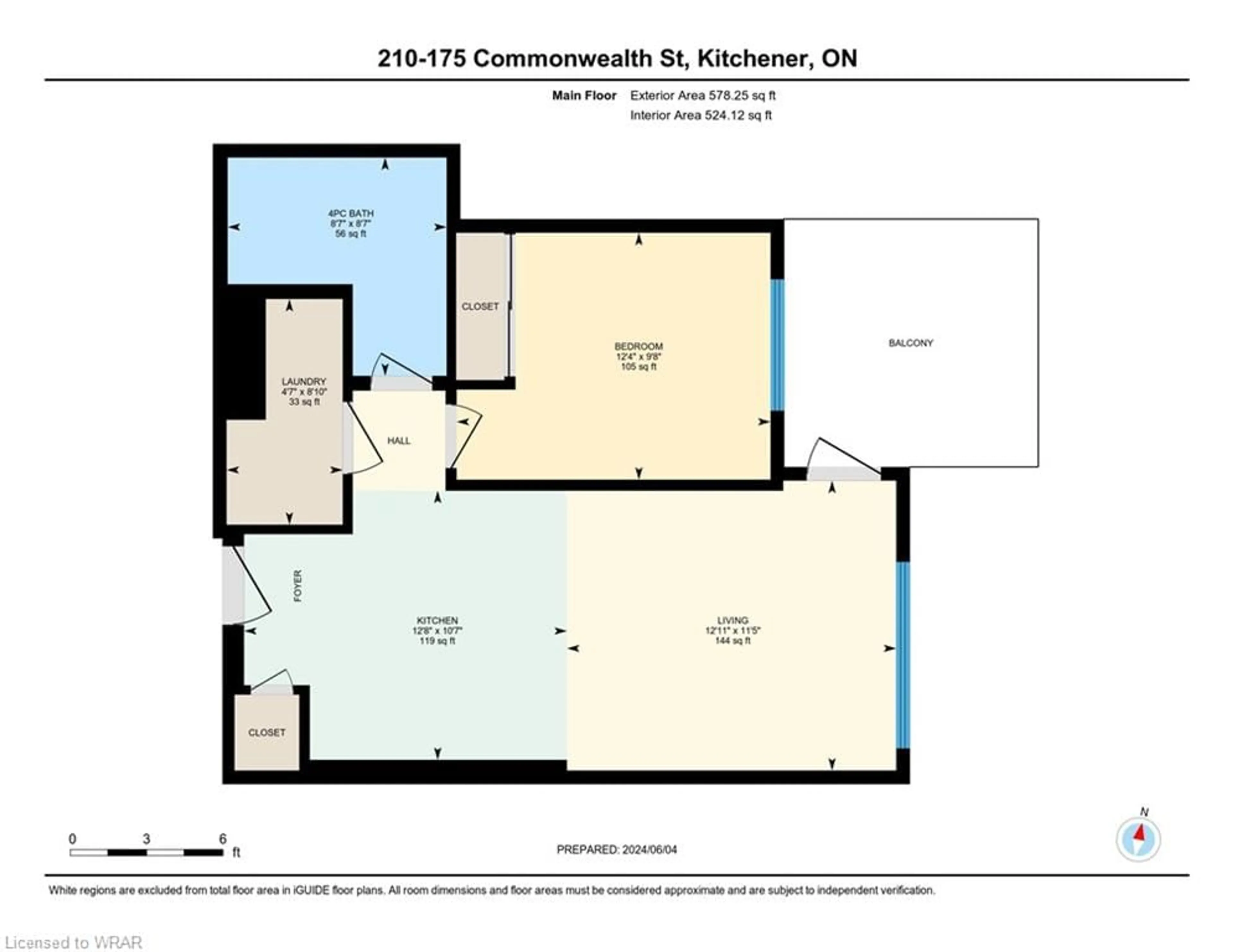 Floor plan for 175 Commonwealth St #210, Kitchener Ontario N2E 0H4