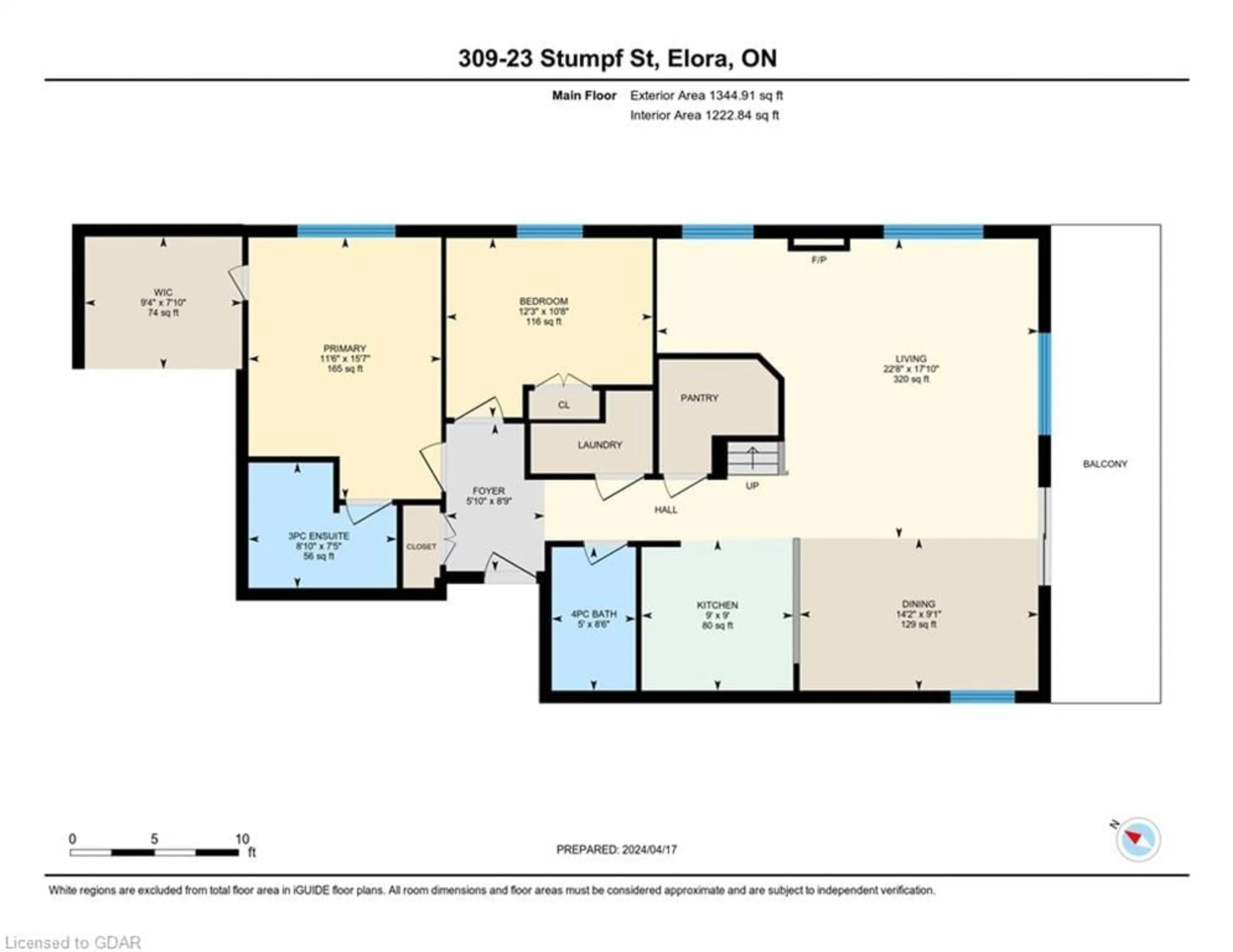Floor plan for 23 Stumpf Street #309, Elora Ontario N0B 1S0