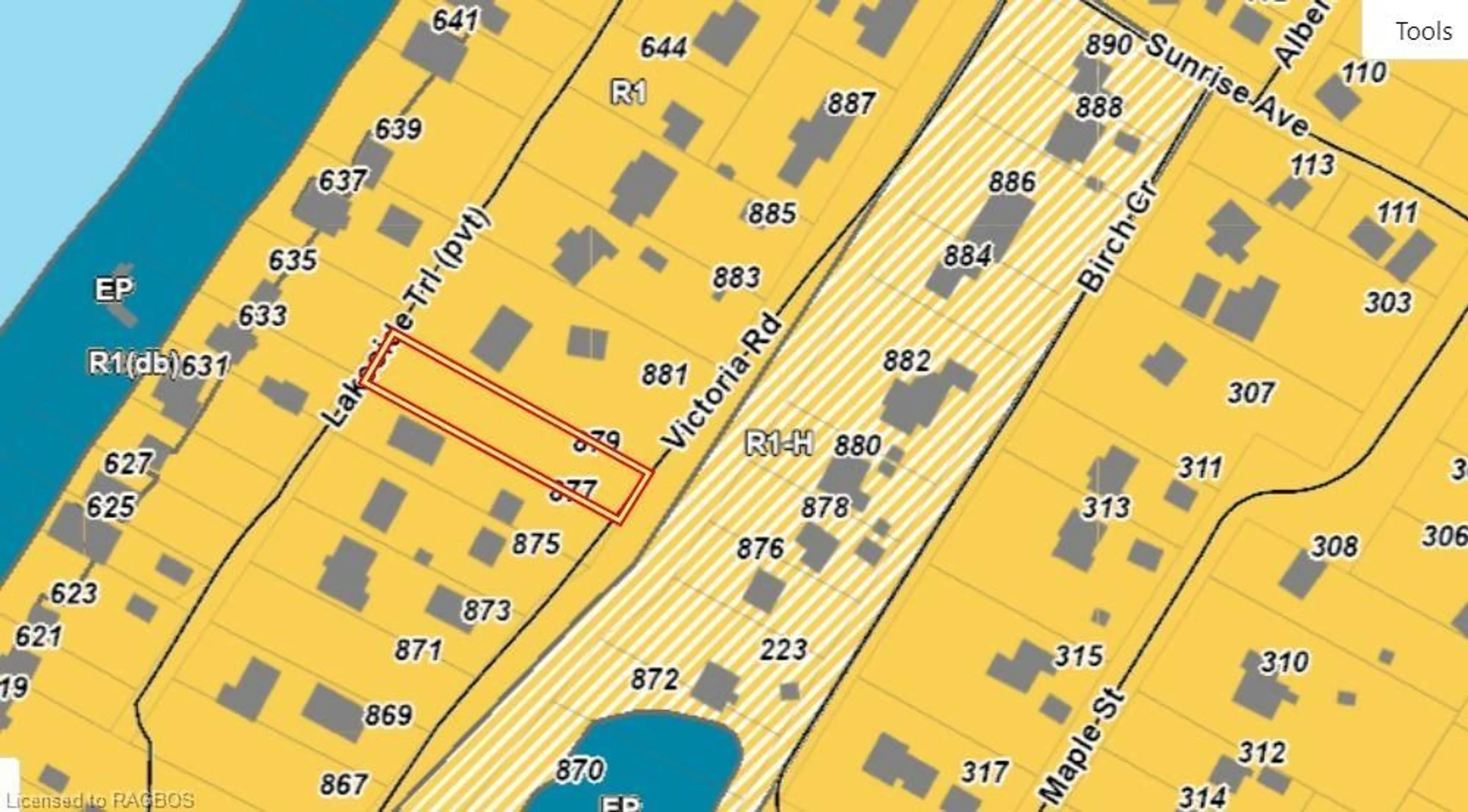 Picture of a map for 879 Victoria Rd, Point Clark Ontario N0G 2R0