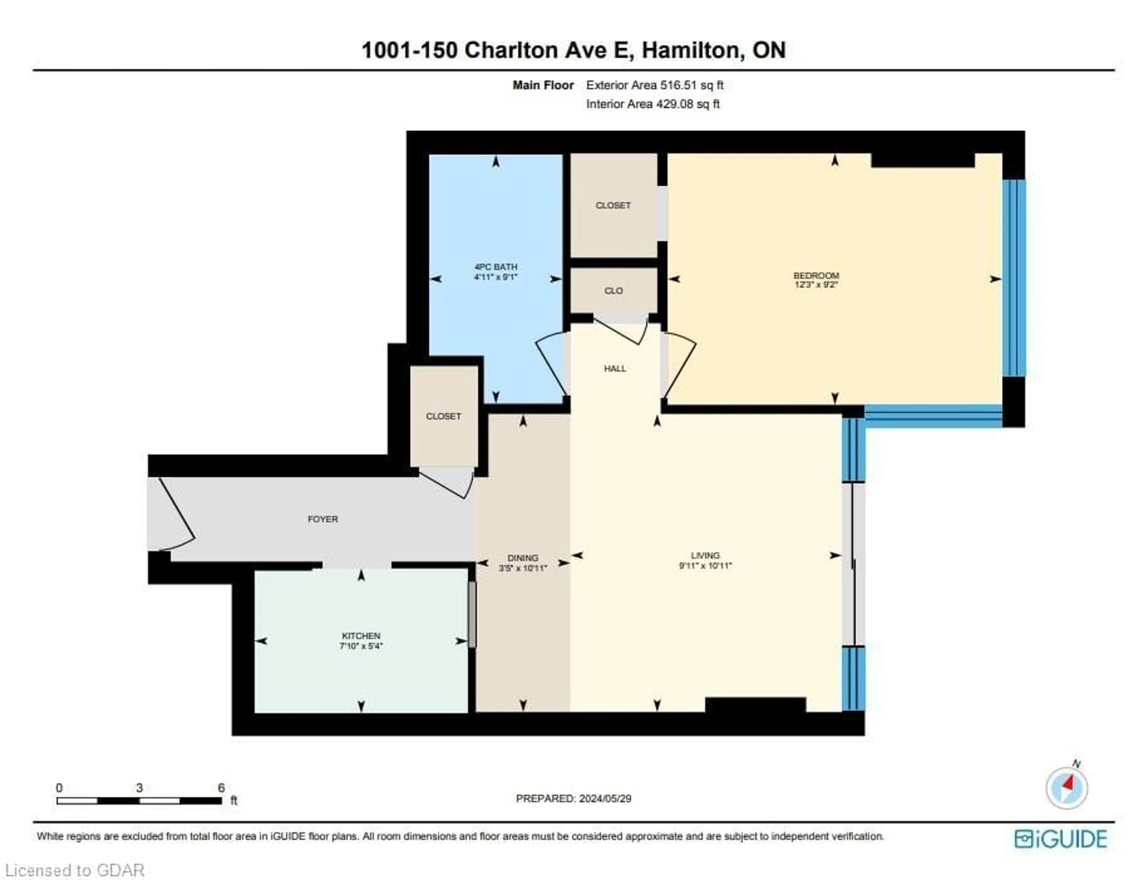Floor plan for 150 Charlton Ave #1001, Hamilton Ontario L8N 3X3