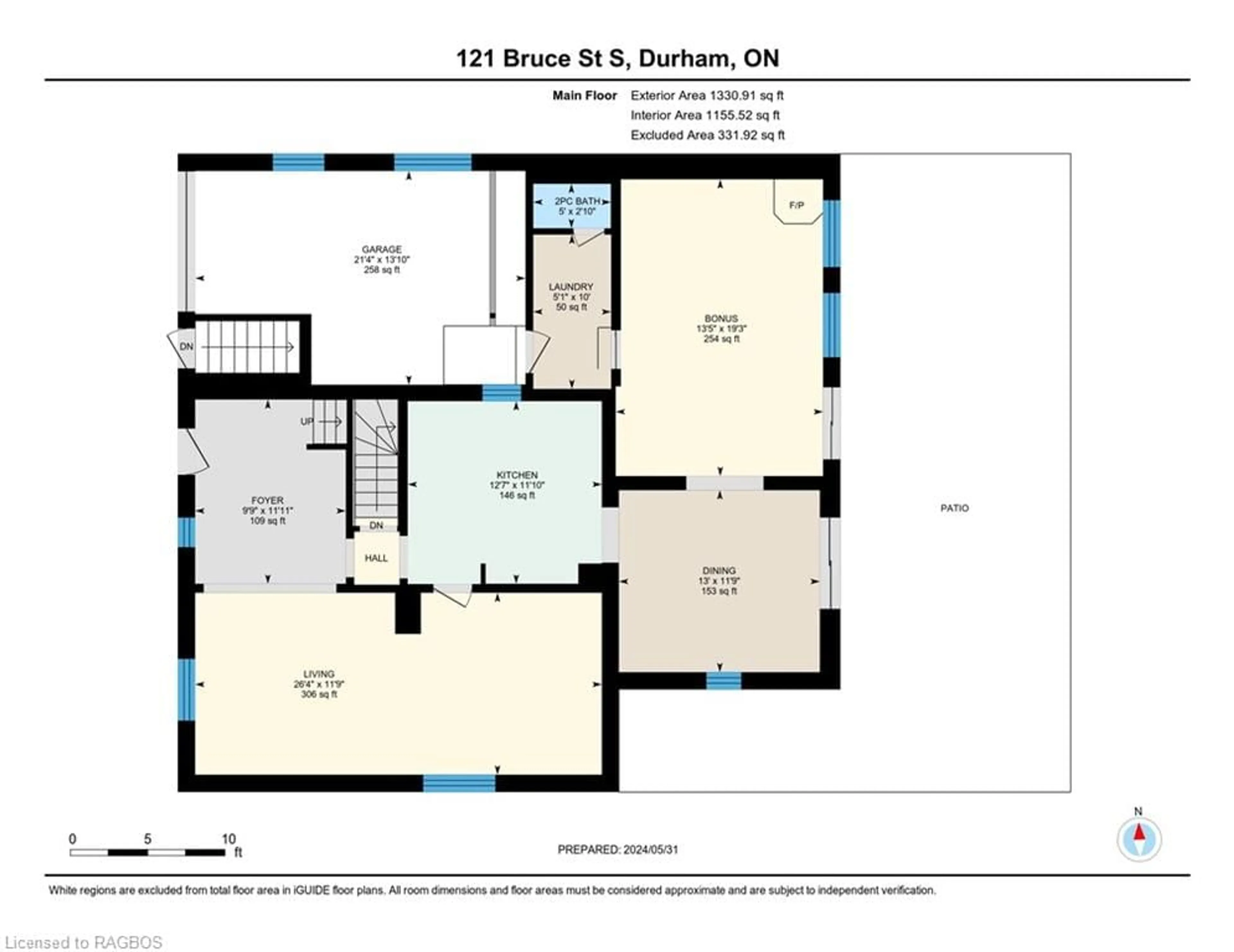 Floor plan for 121 Bruce St, Durham Ontario N0G 1R0