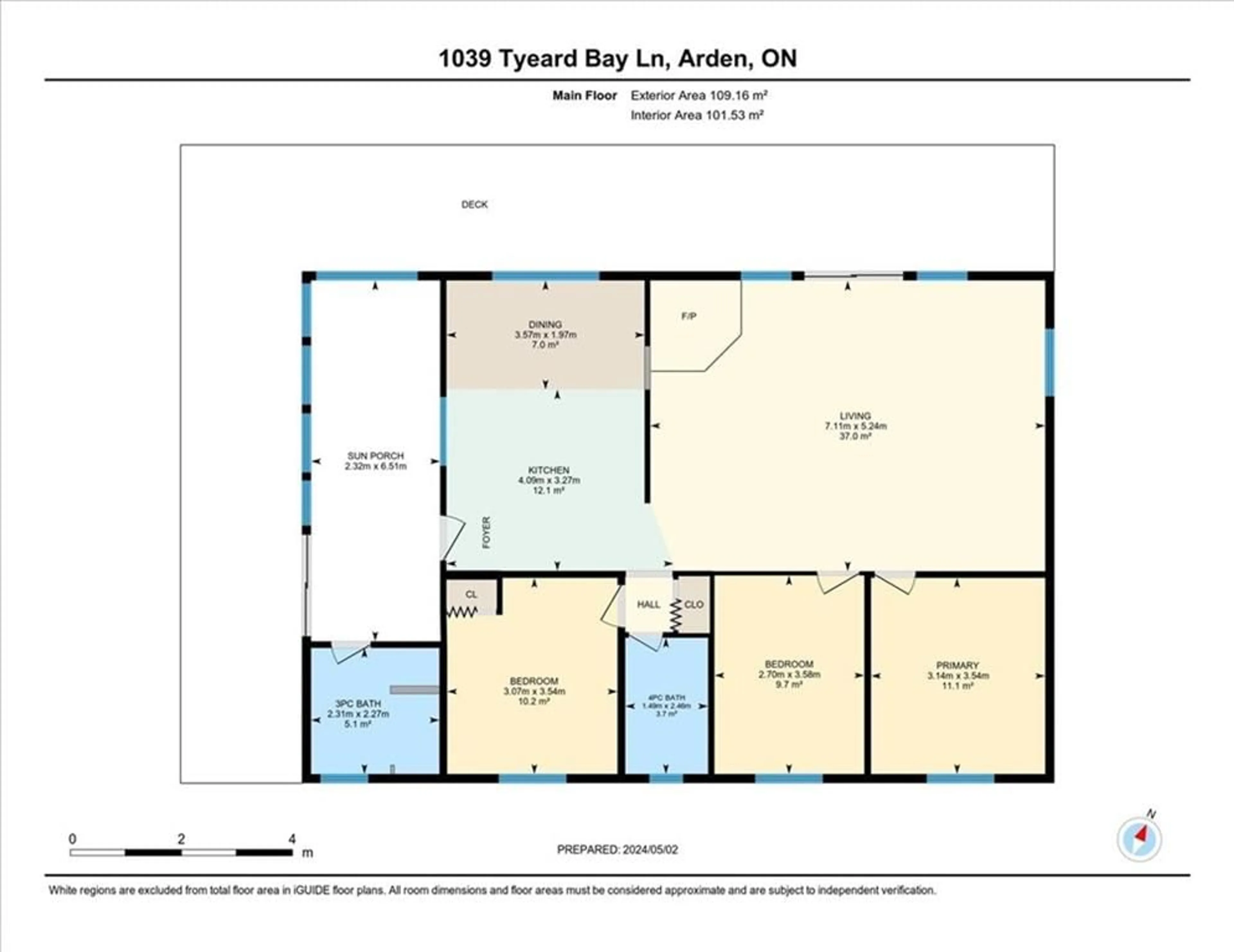 Floor plan for 1039A Tyeard Bay Lane, Arden Ontario K0K 1B0