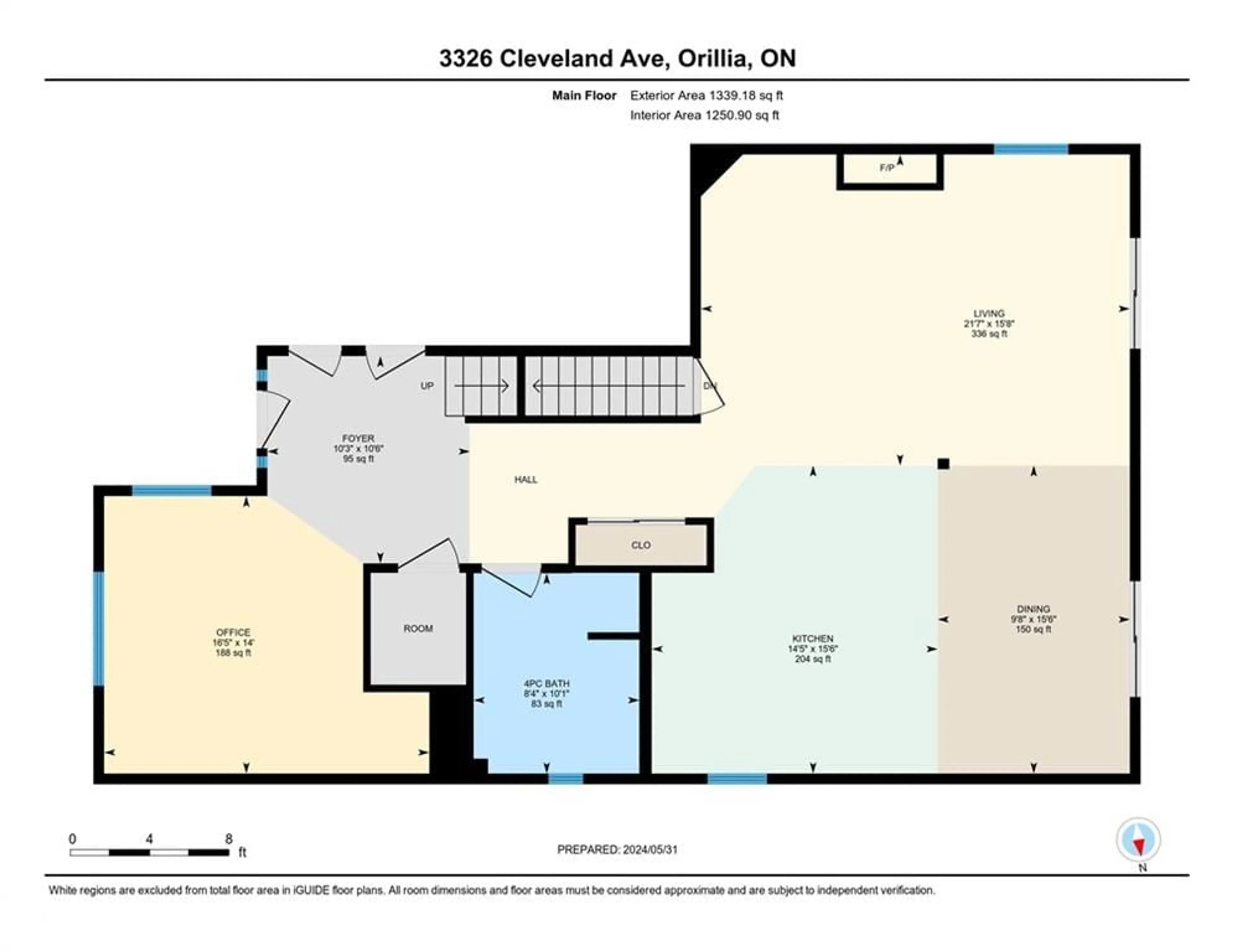 Floor plan for 3326 Cleveland Ave, Cumberland Beach Ontario L3V 0V9