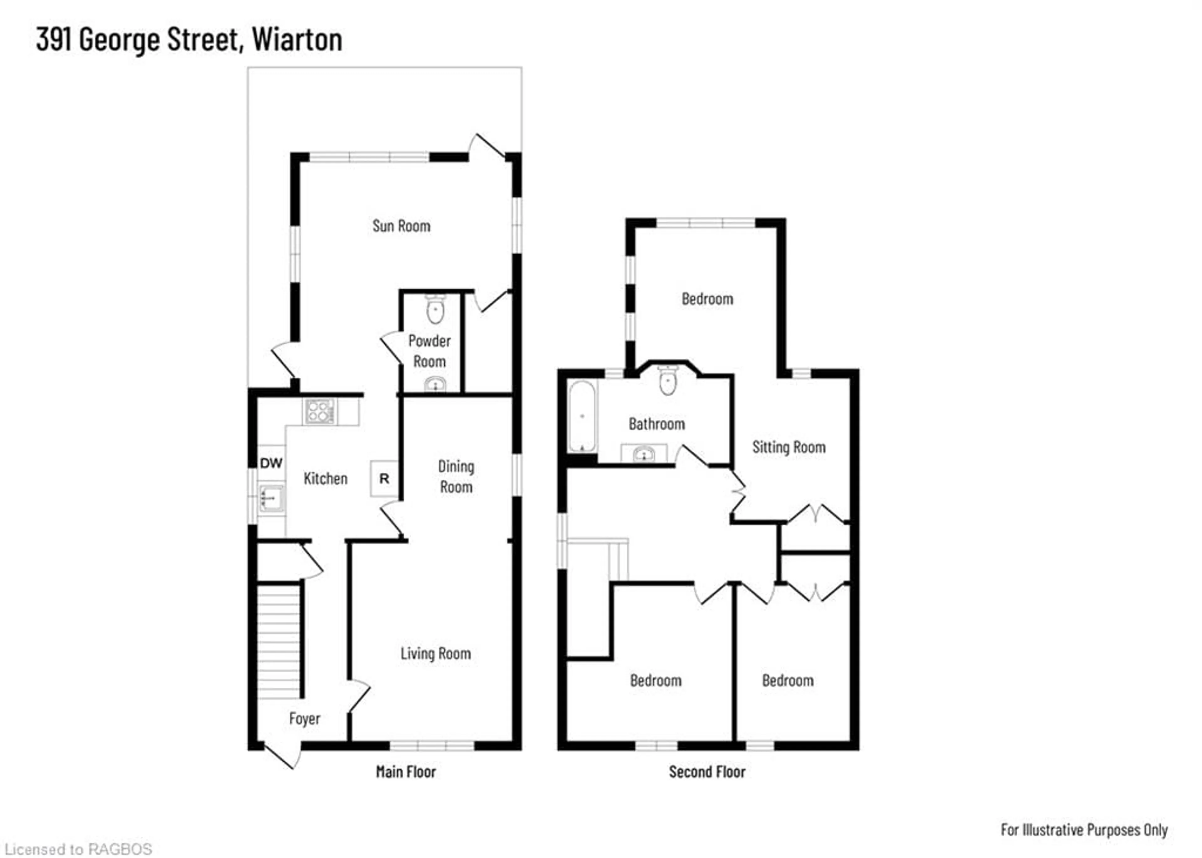 Floor plan for 391 George St, Wiarton Ontario N0H 2T0