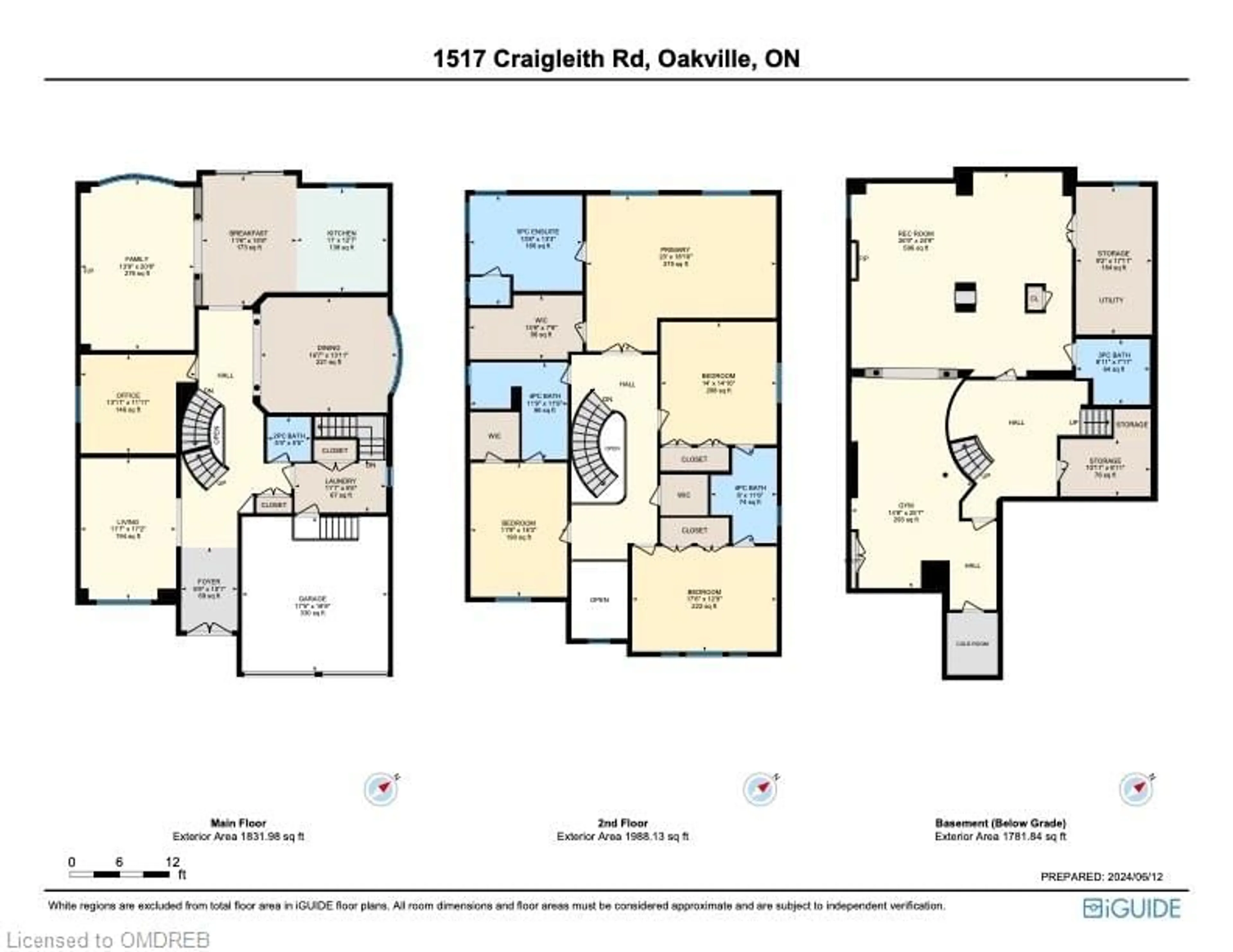 Floor plan for 1517 Craigleith Rd, Oakville Ontario L6H 7W3