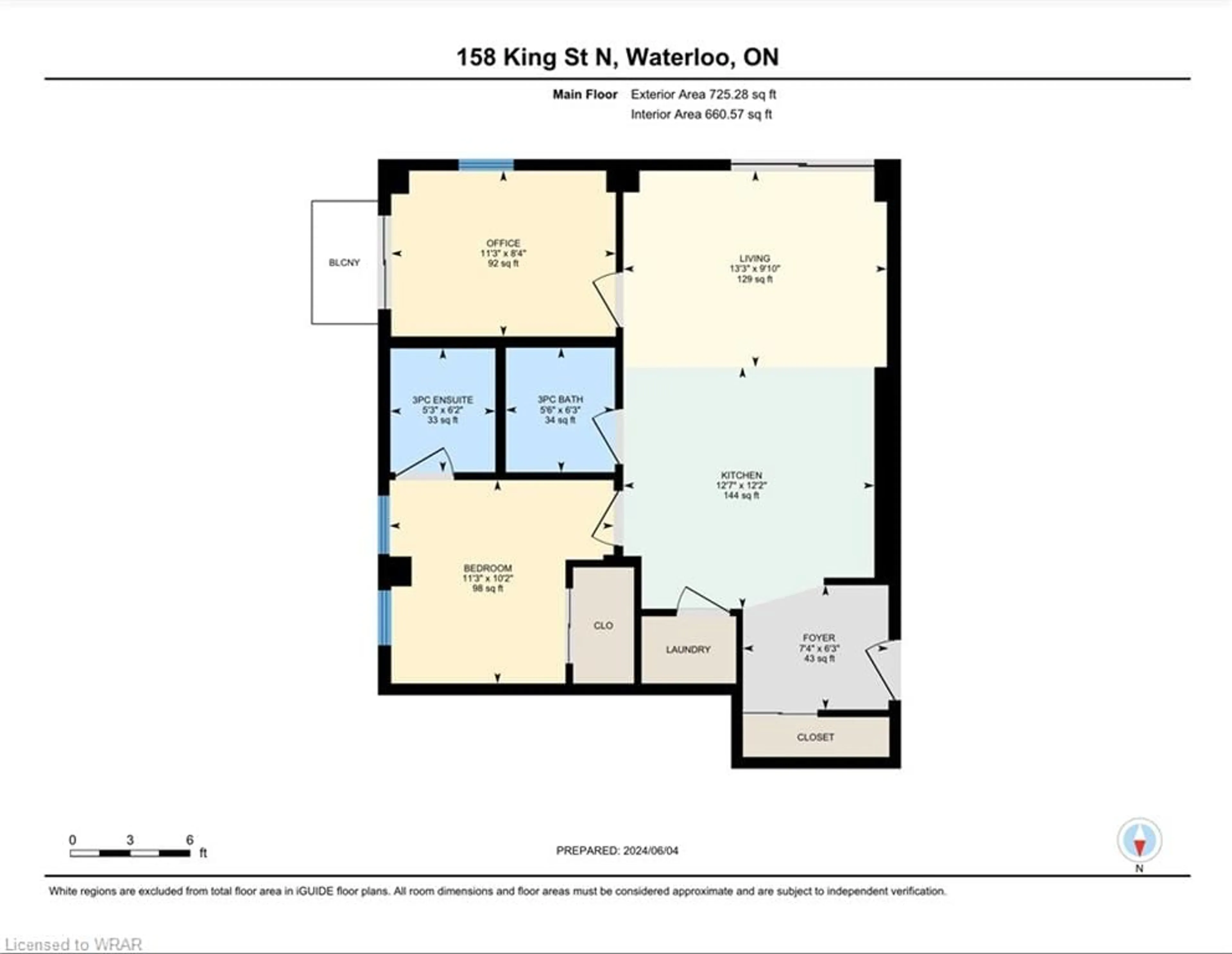 Floor plan for 158 King St #702, Waterloo Ontario N2J 0E5