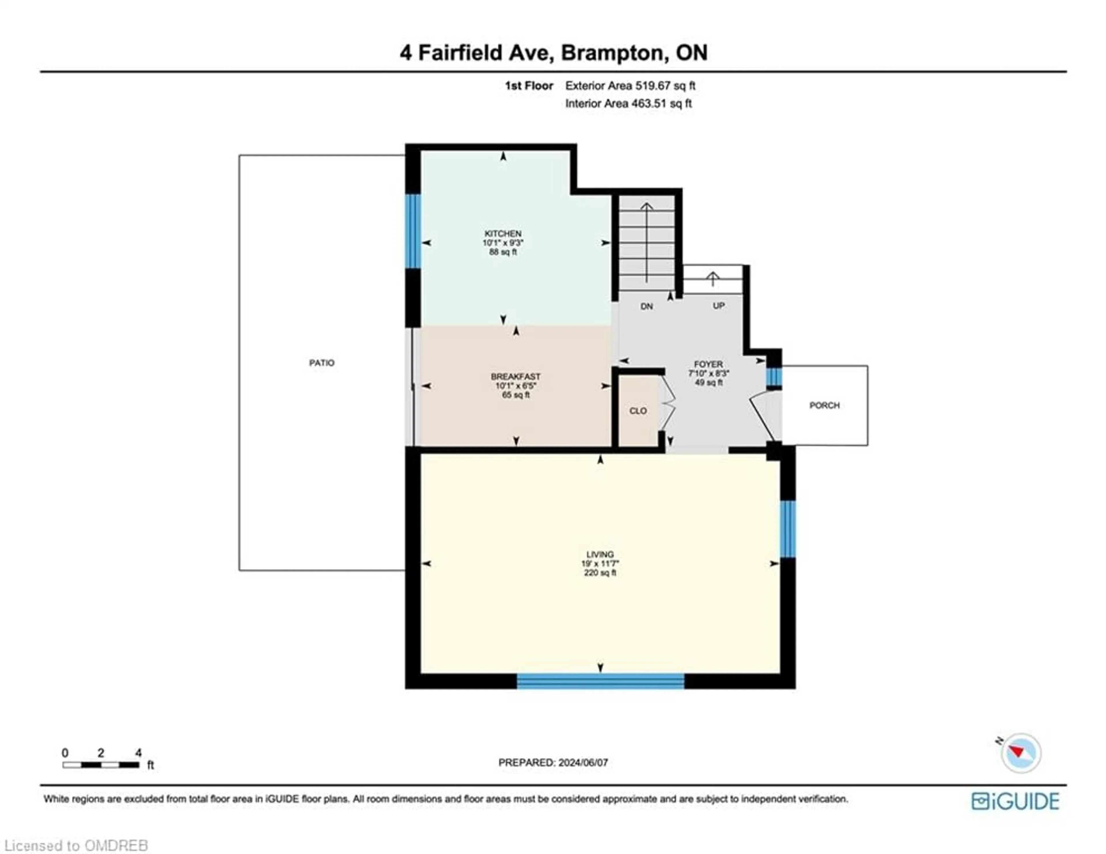 Floor plan for 4 Fairfield Ave, Brampton Ontario L6X 2J1