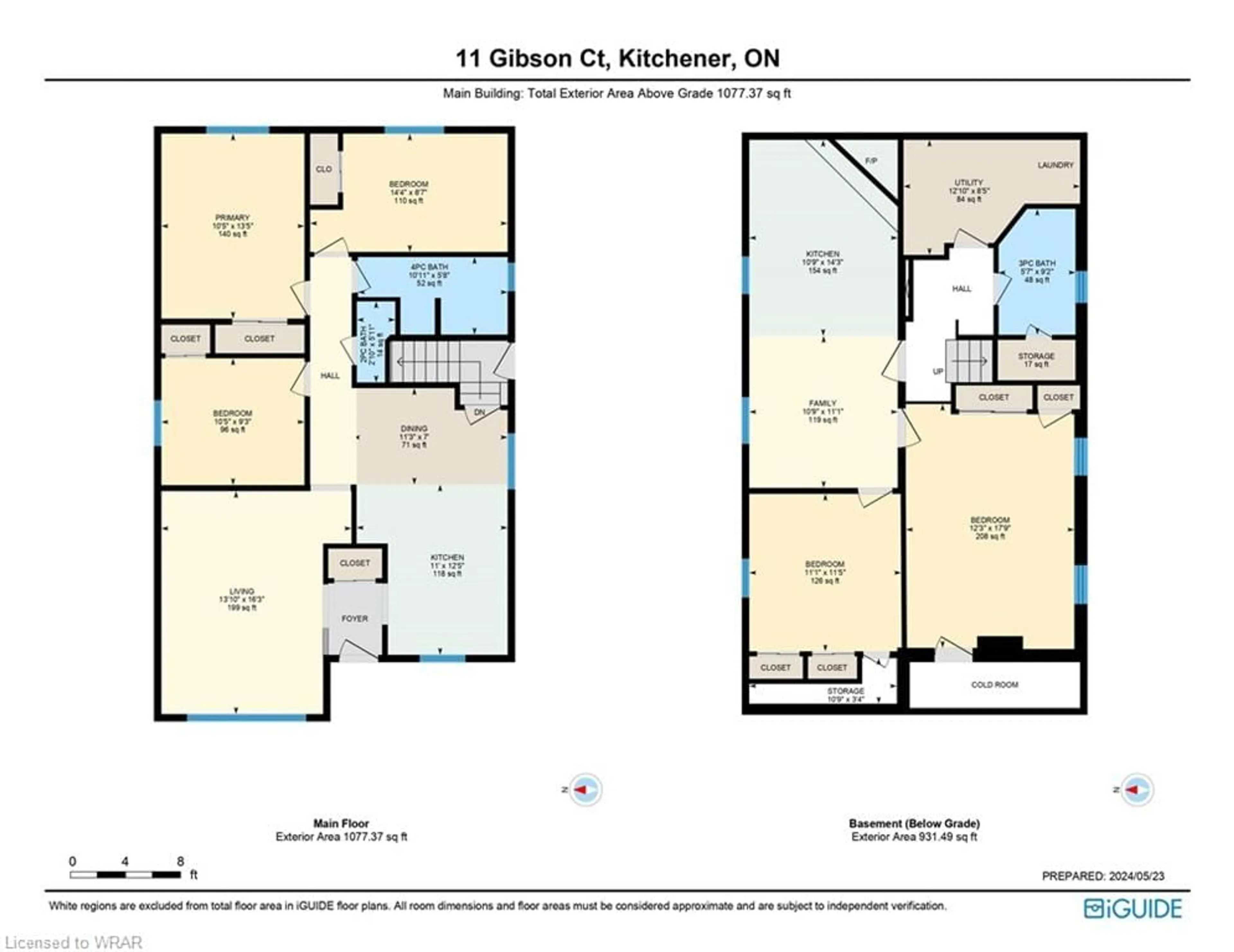 Floor plan for 11 Gibson Crt, Kitchener Ontario N2B 2P1