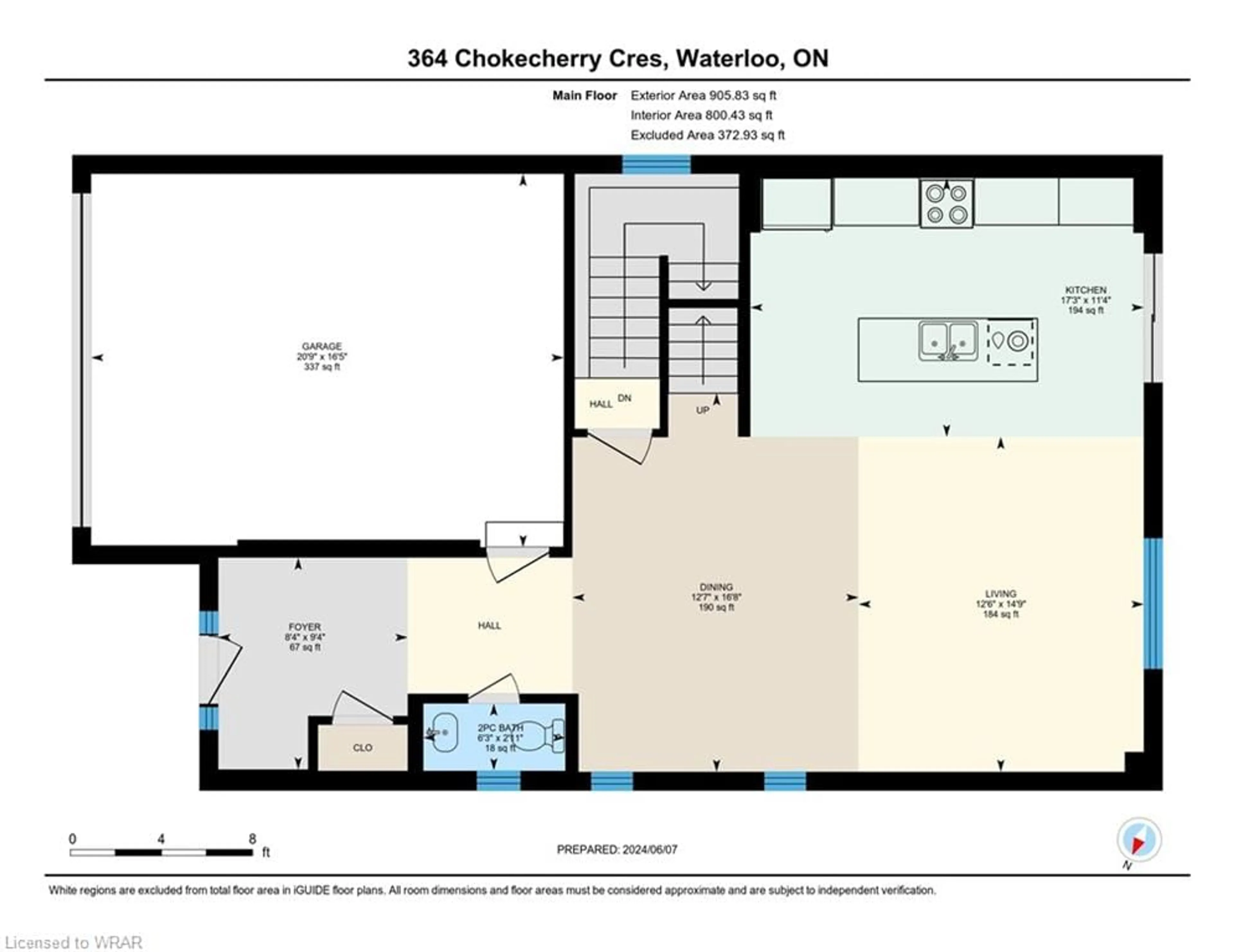 Floor plan for 364 Chokecherry Cres, Waterloo Ontario N2V 0H1