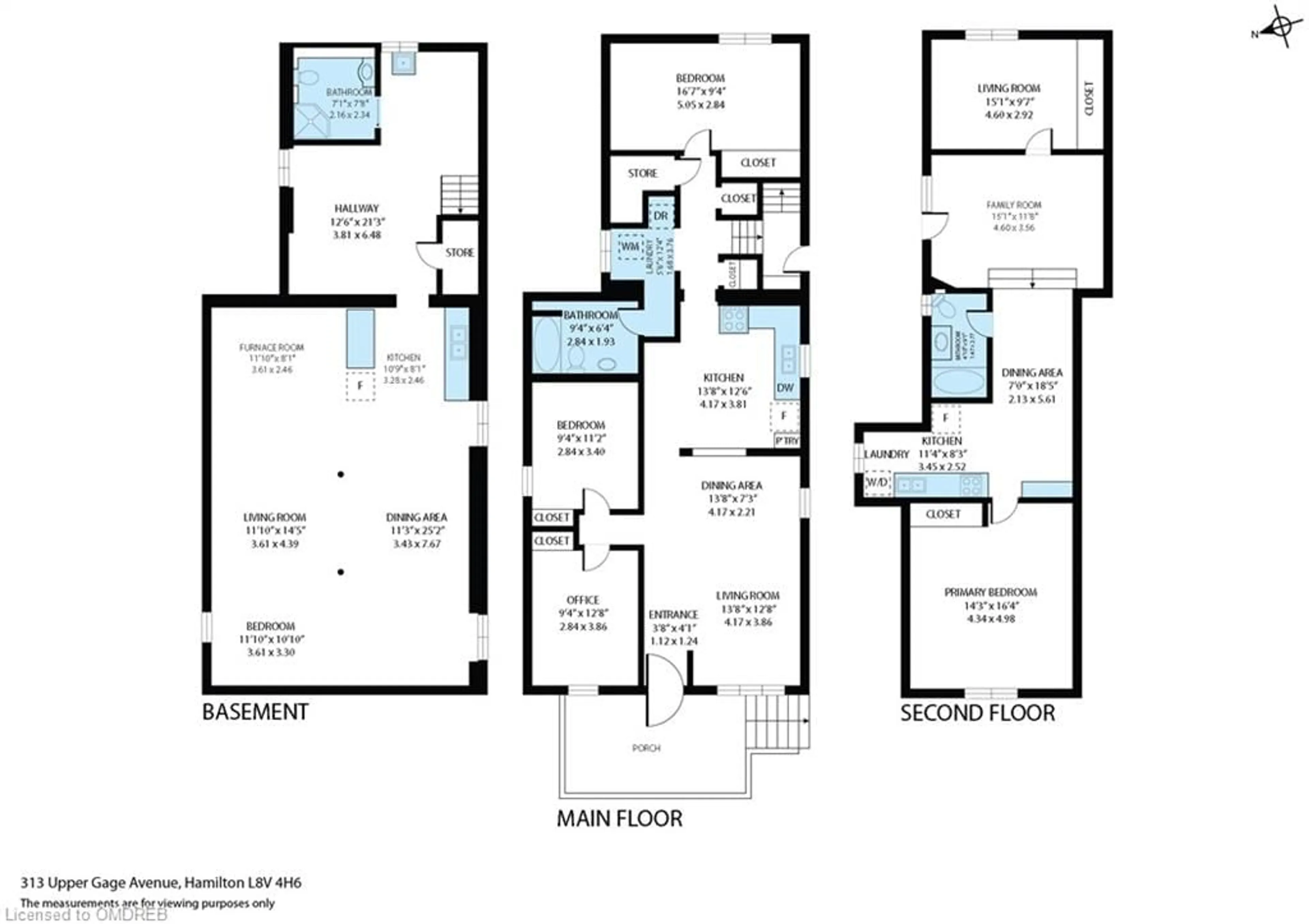 Floor plan for 313 Upper Gage Ave, Hamilton Ontario L8V 4H6