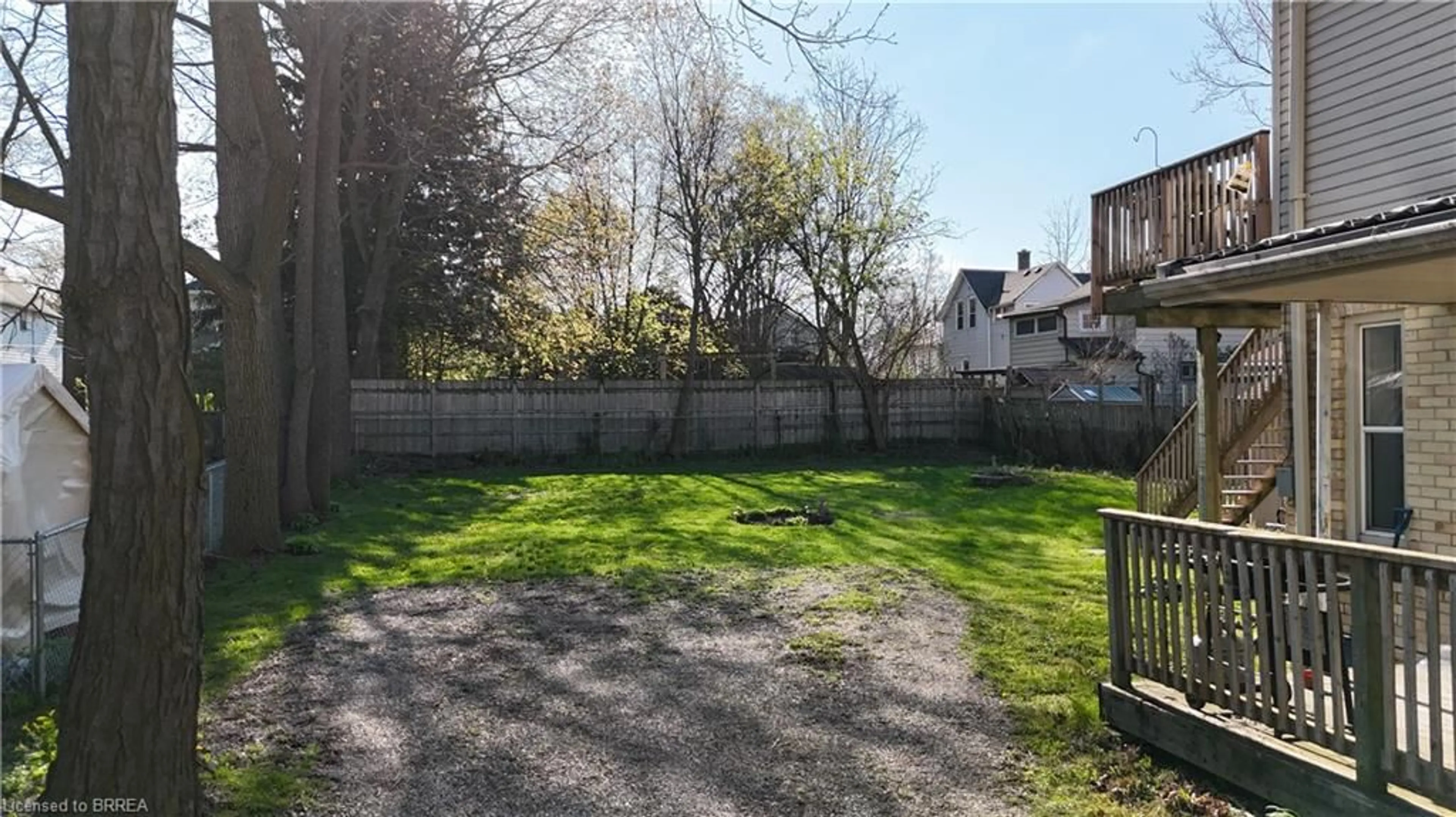 Fenced yard for 34 Young St, Woodstock Ontario N4S 3L5