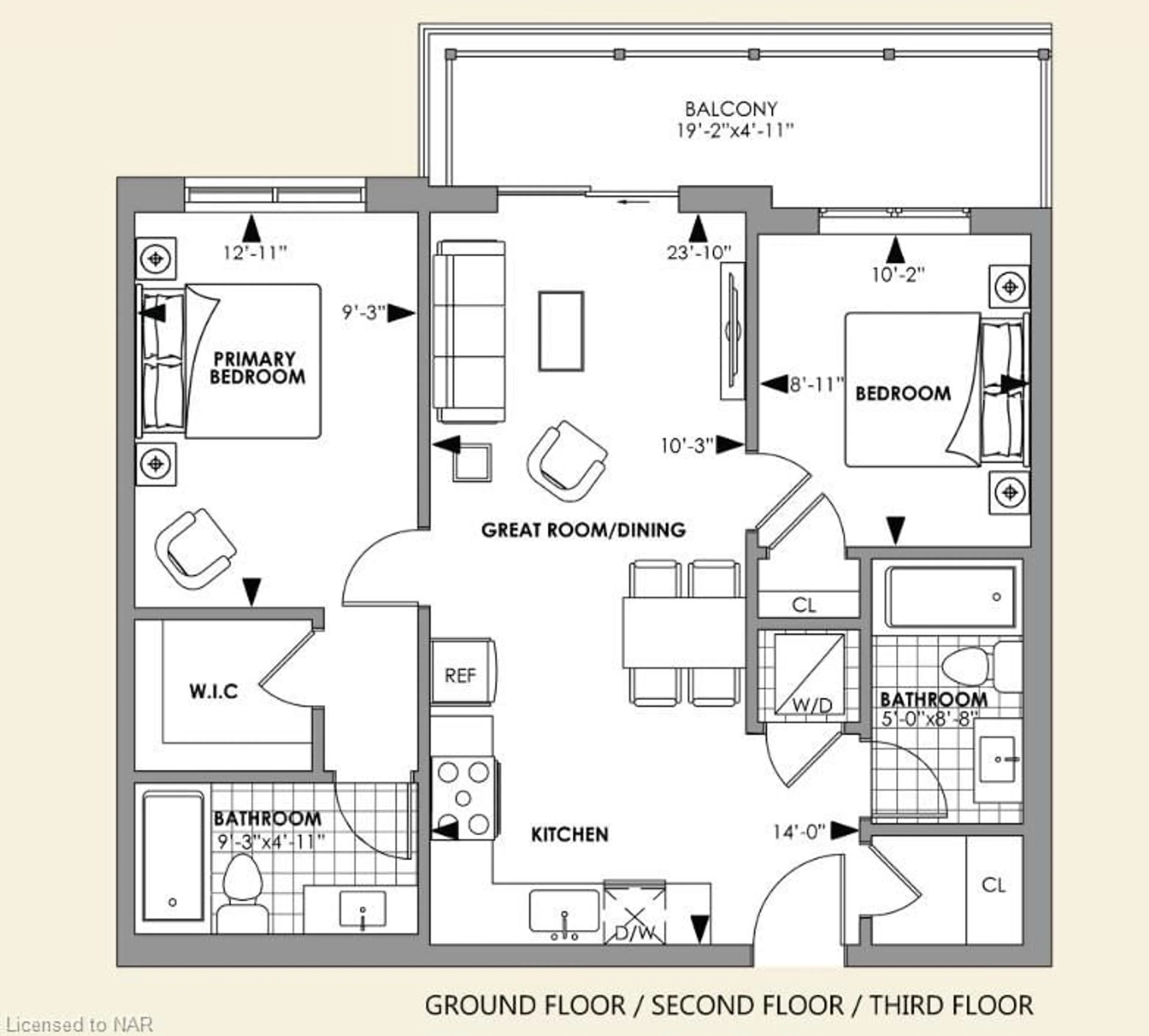 Floor plan for 1024 Vansickle Rd #106A, St. Catharines Ontario L2S 2X3