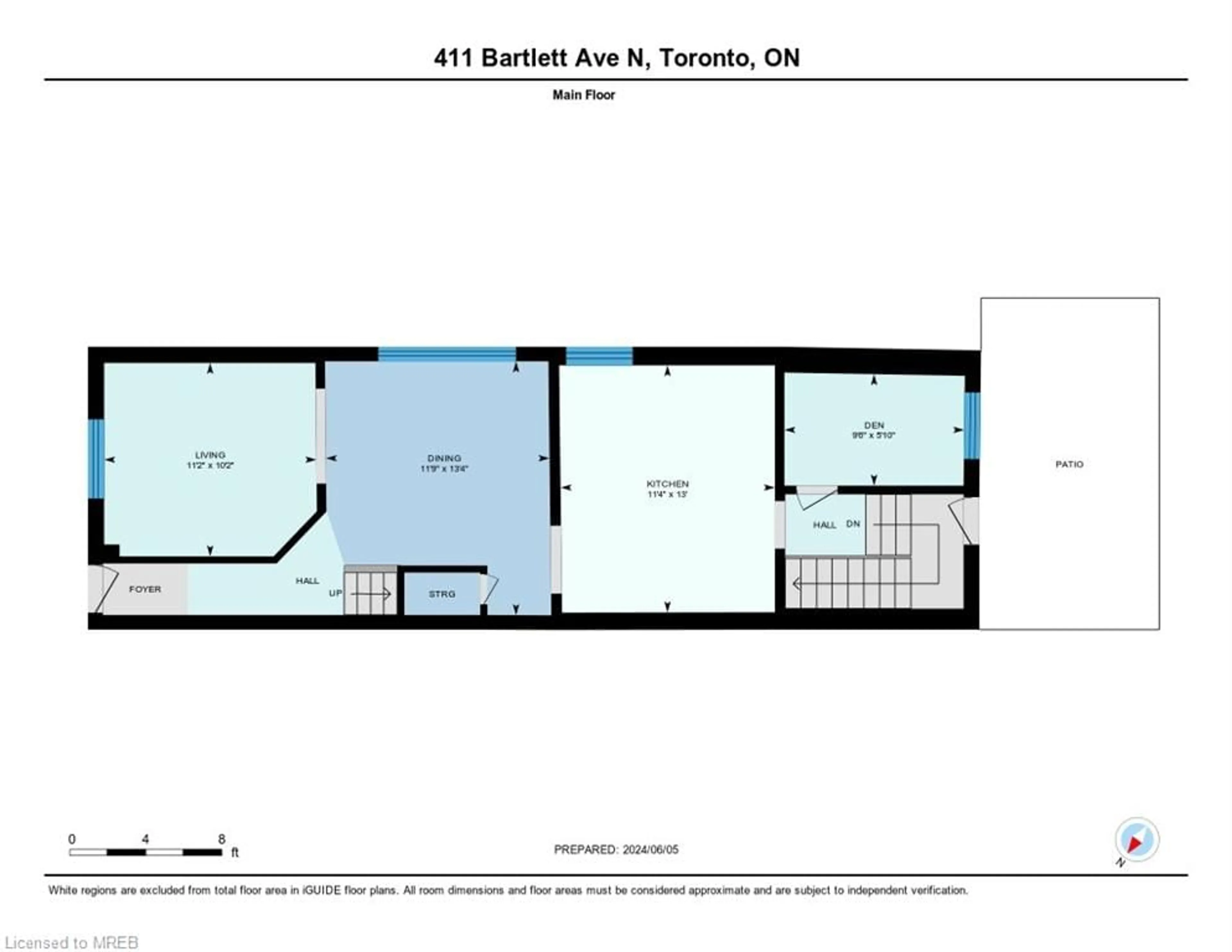 Floor plan for 411 Bartlett Ave, Toronto Ontario M6H 3G8