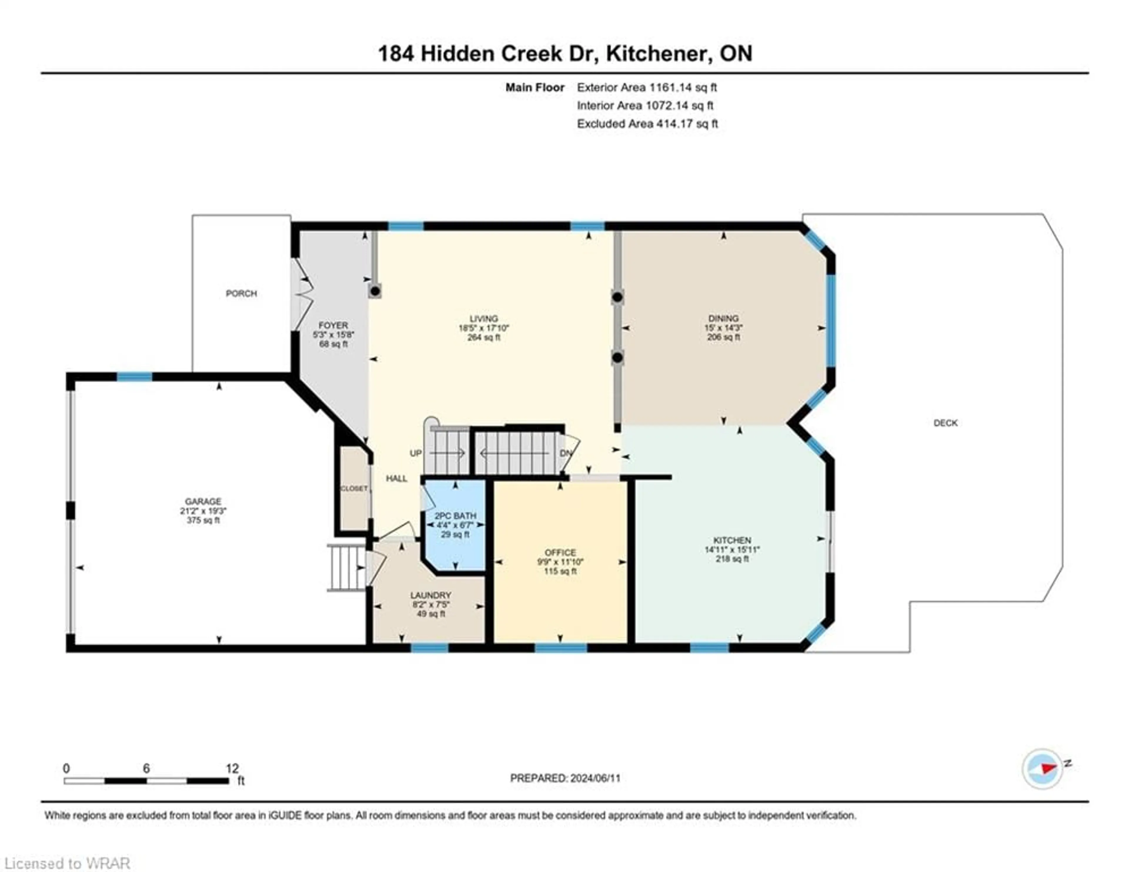 Floor plan for 184 Hidden Creek Dr, Kitchener Ontario N2N 3N6