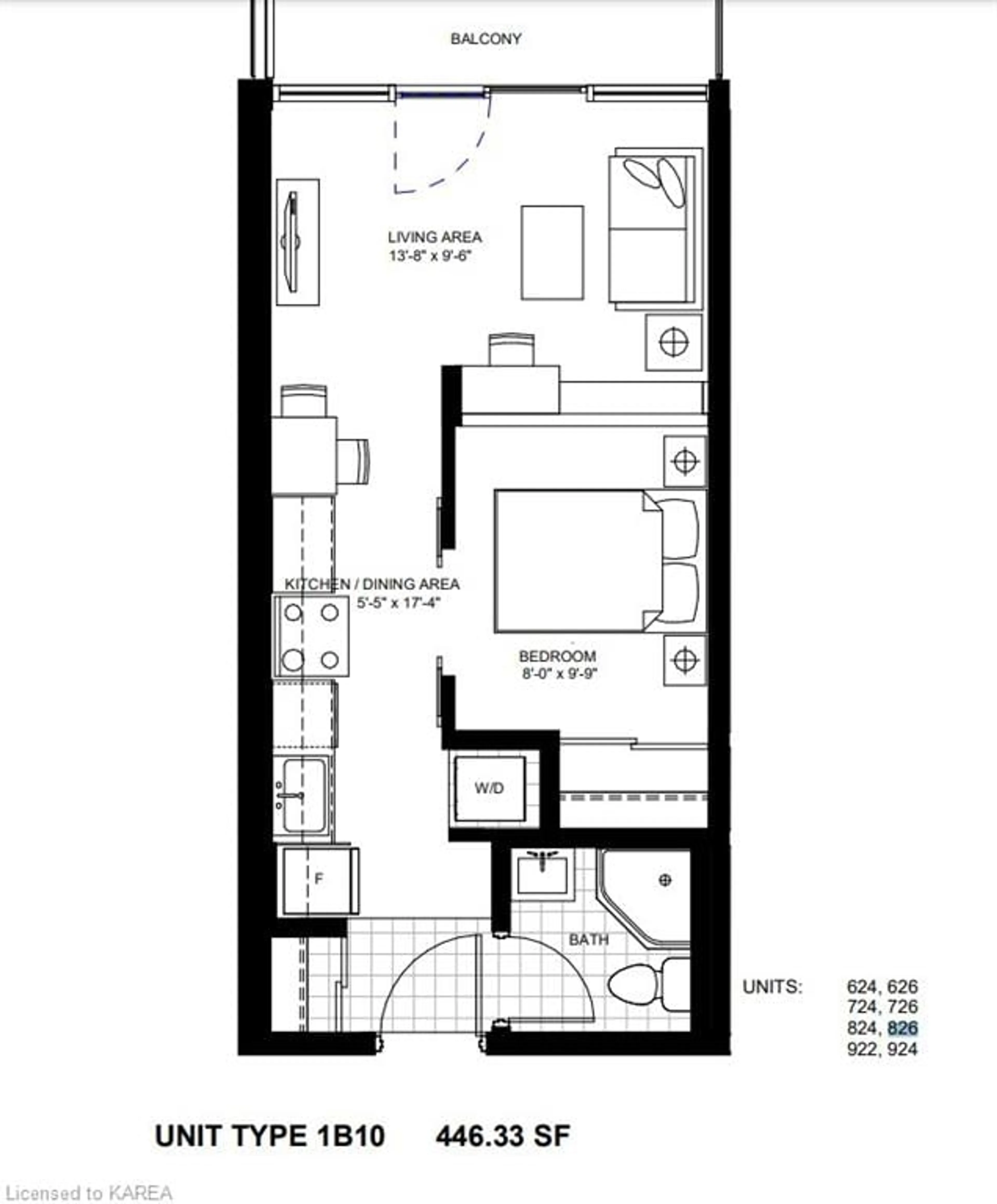 Floor plan for 652 Princess St #826, Kingston Ontario K7L 1E5