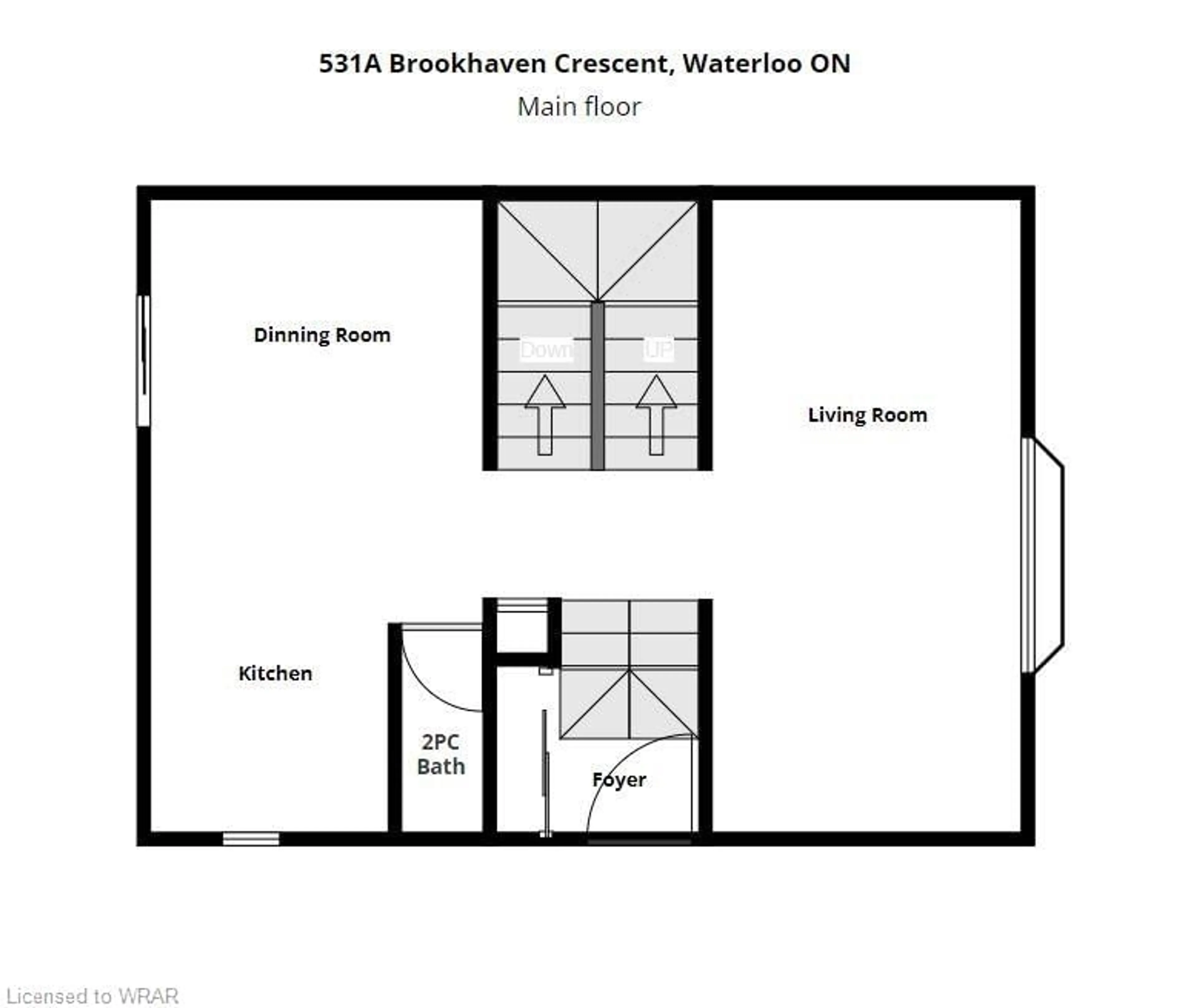 Floor plan for 531 Brookhaven Cres #A, Waterloo Ontario N2L 4R6