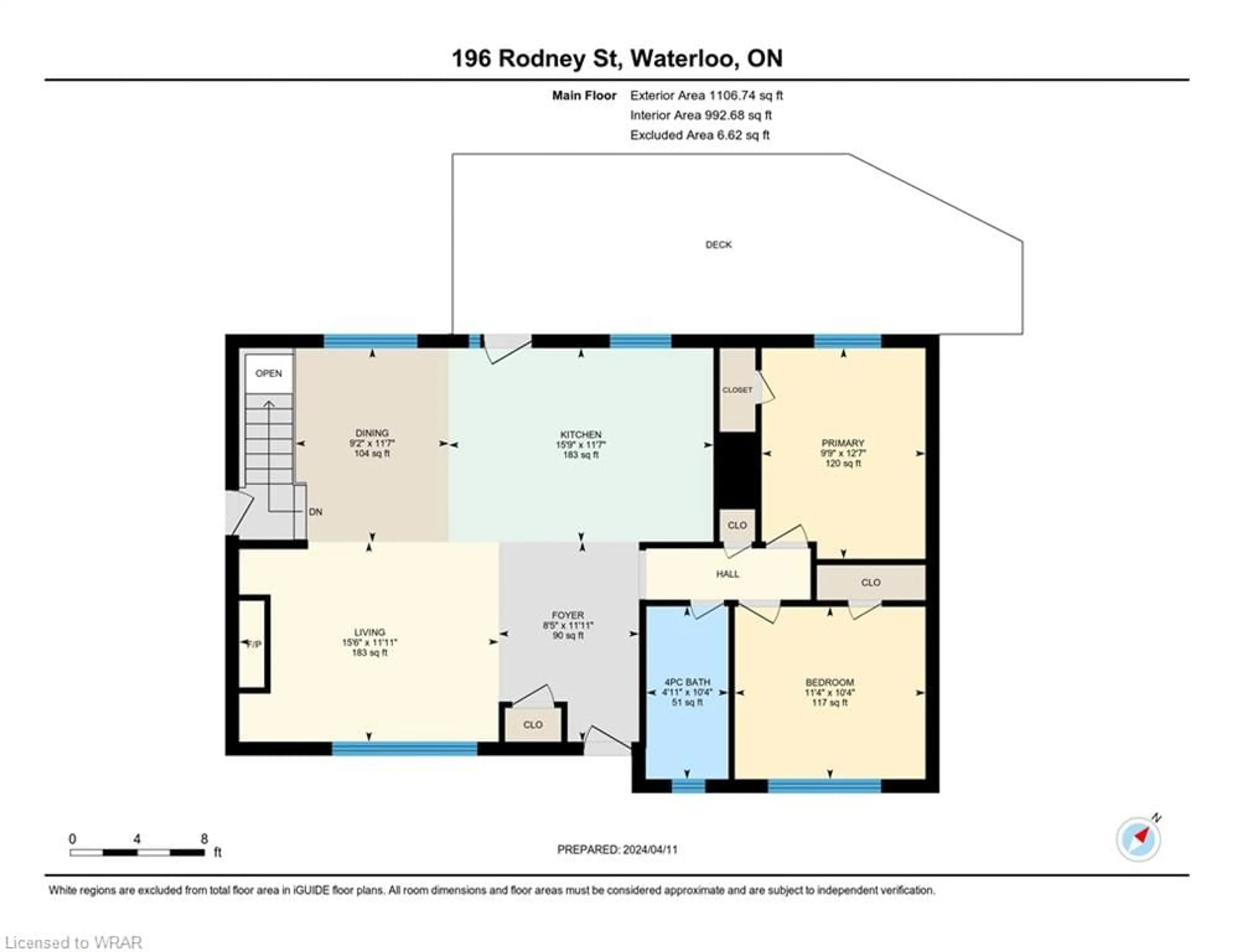 Floor plan for 196 Rodney St, Waterloo Ontario N2J 1G5