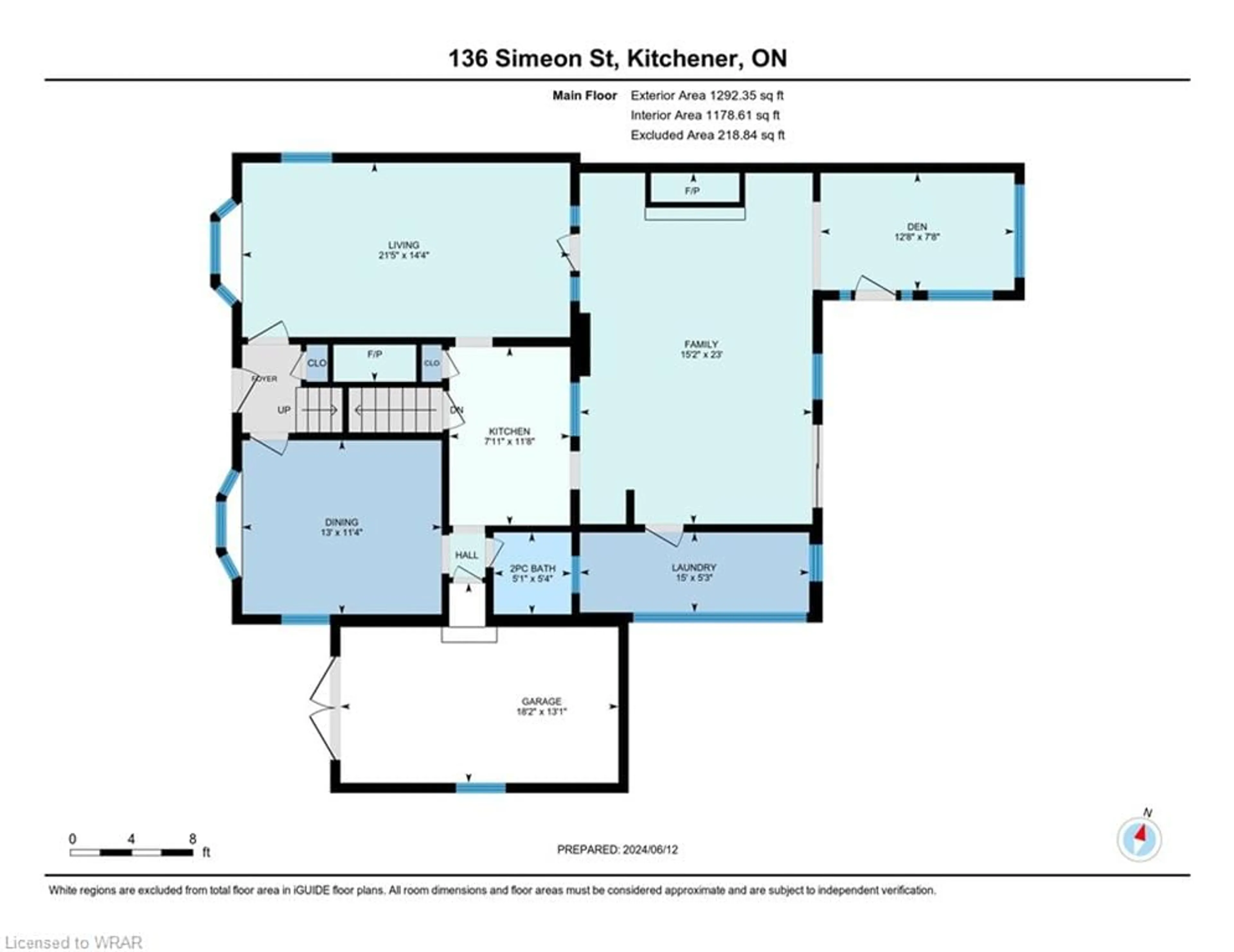 Floor plan for 136 Simeon St, Kitchener Ontario N2H 1S8
