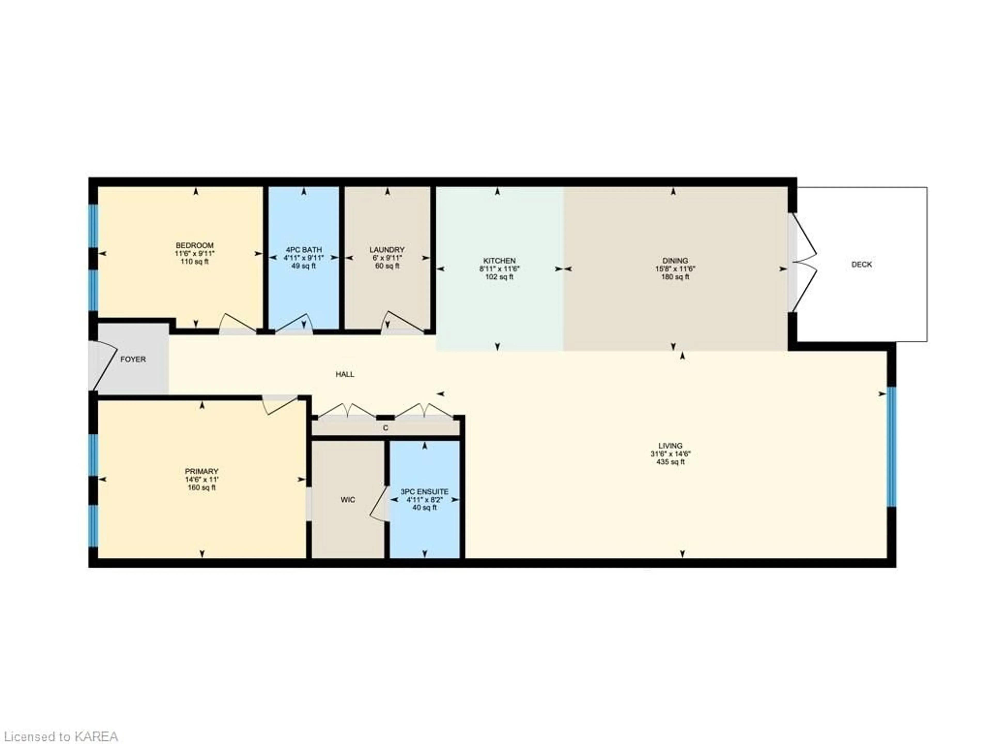 Floor plan for 130 Water St #416, Gananoque Ontario K7G 0A8