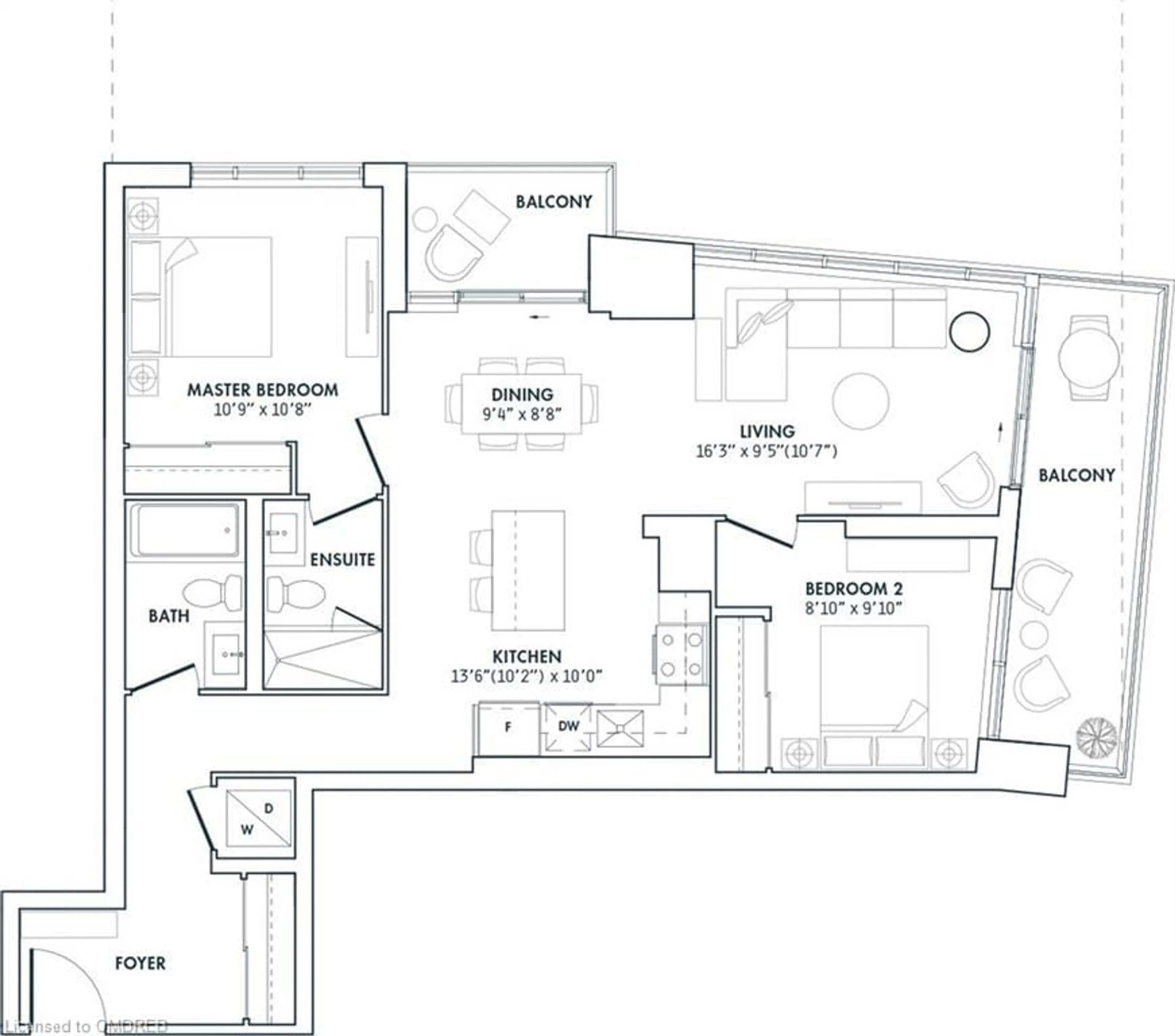 Floor plan for 385 Winston Rd #611, Grimsby Ontario L3M 4E8