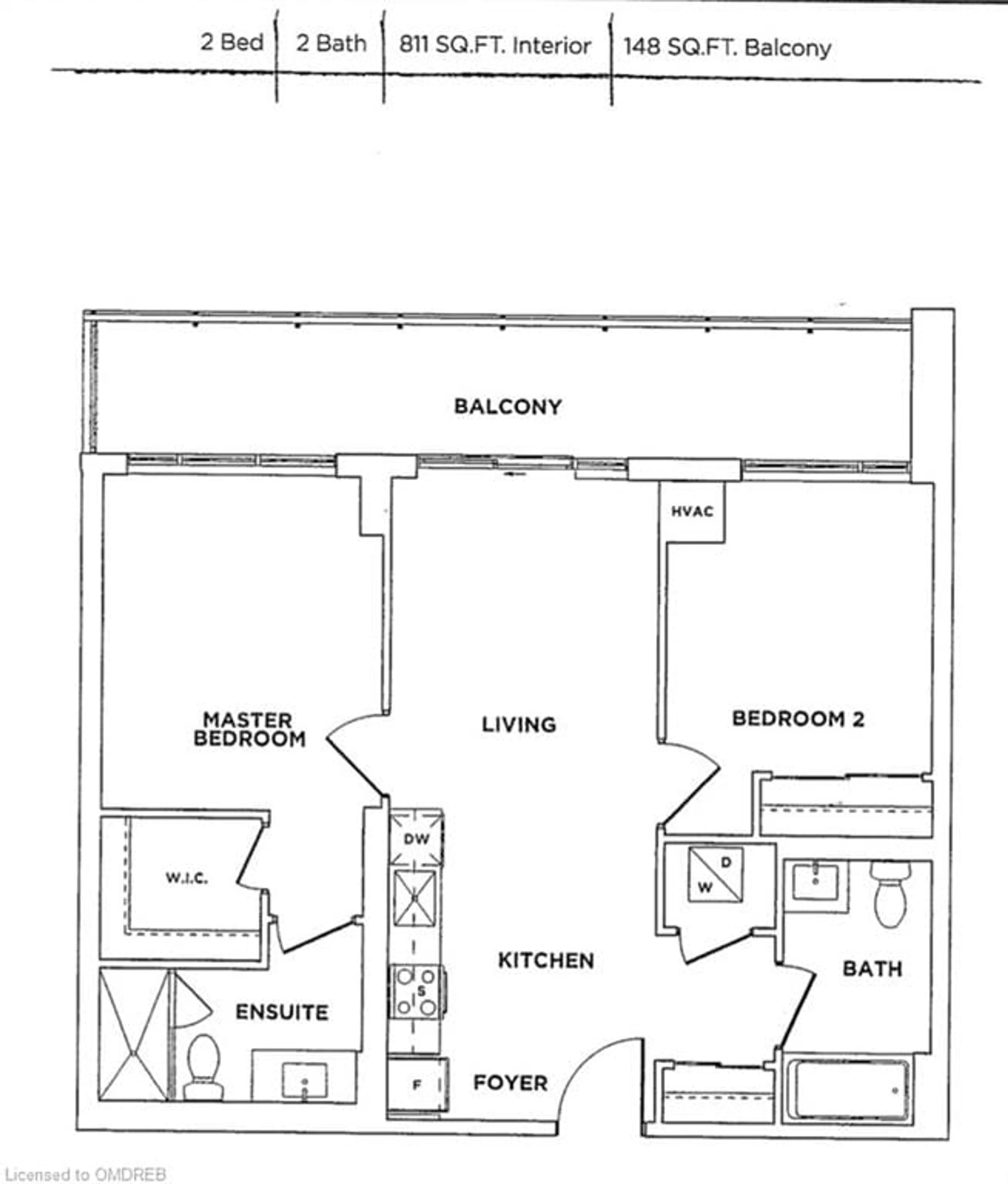 Floor plan for 212 King William St #1222, Hamilton Ontario L8R 0A7