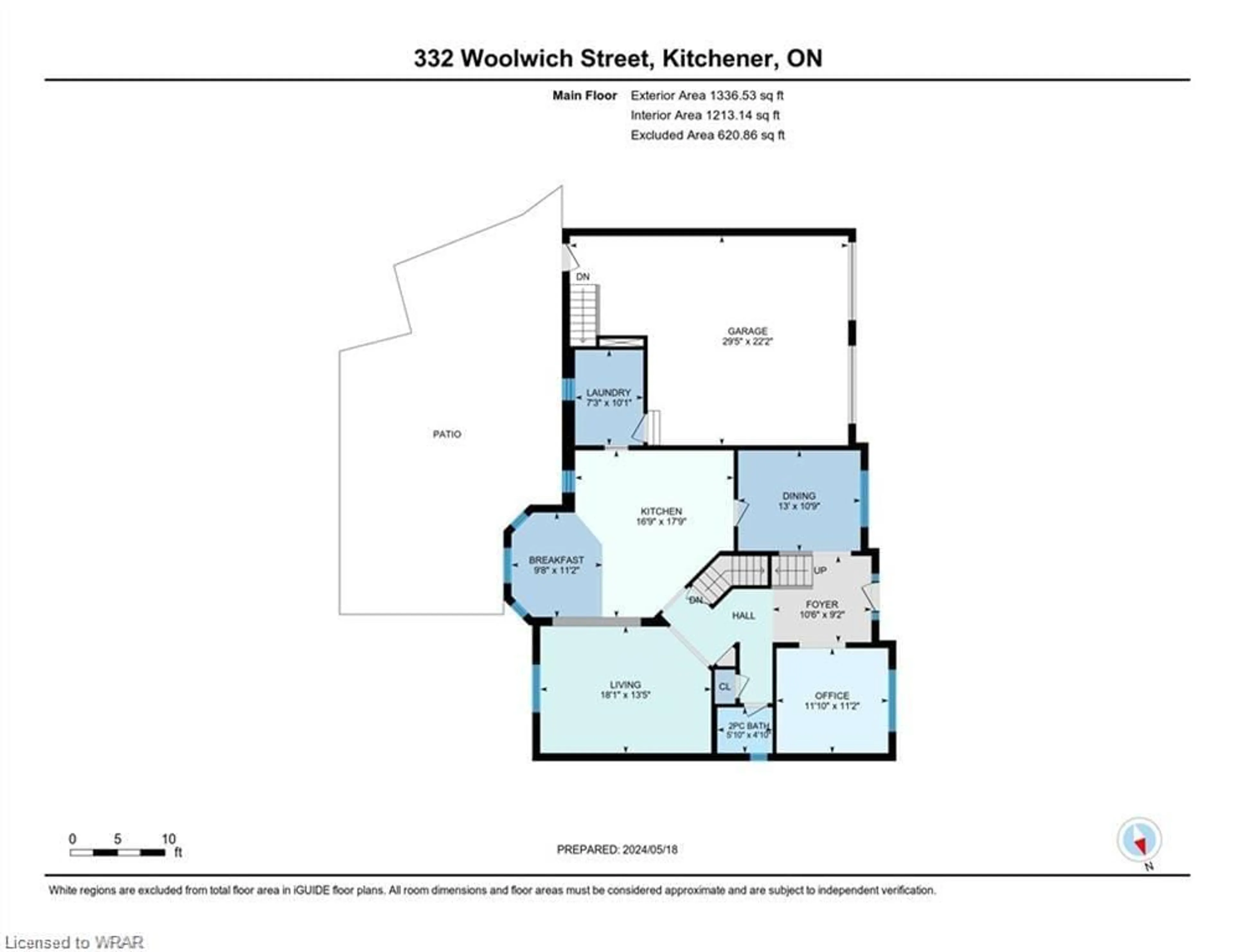 Floor plan for 332 Woolwich St, Kitchener Ontario N2K 4N4