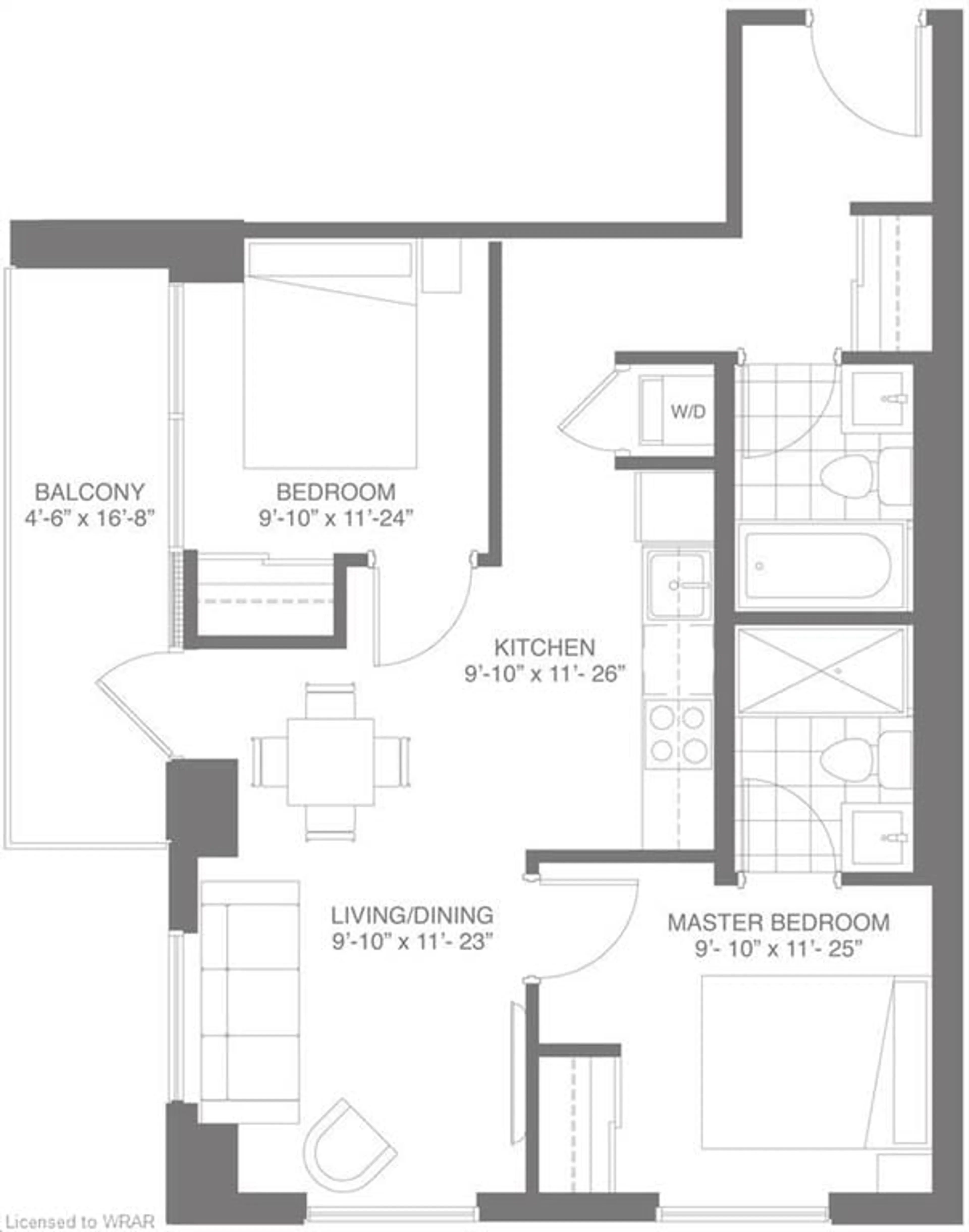 Floor plan for 60 Frederick St #2309, Kitchener Ontario N2H 0C7