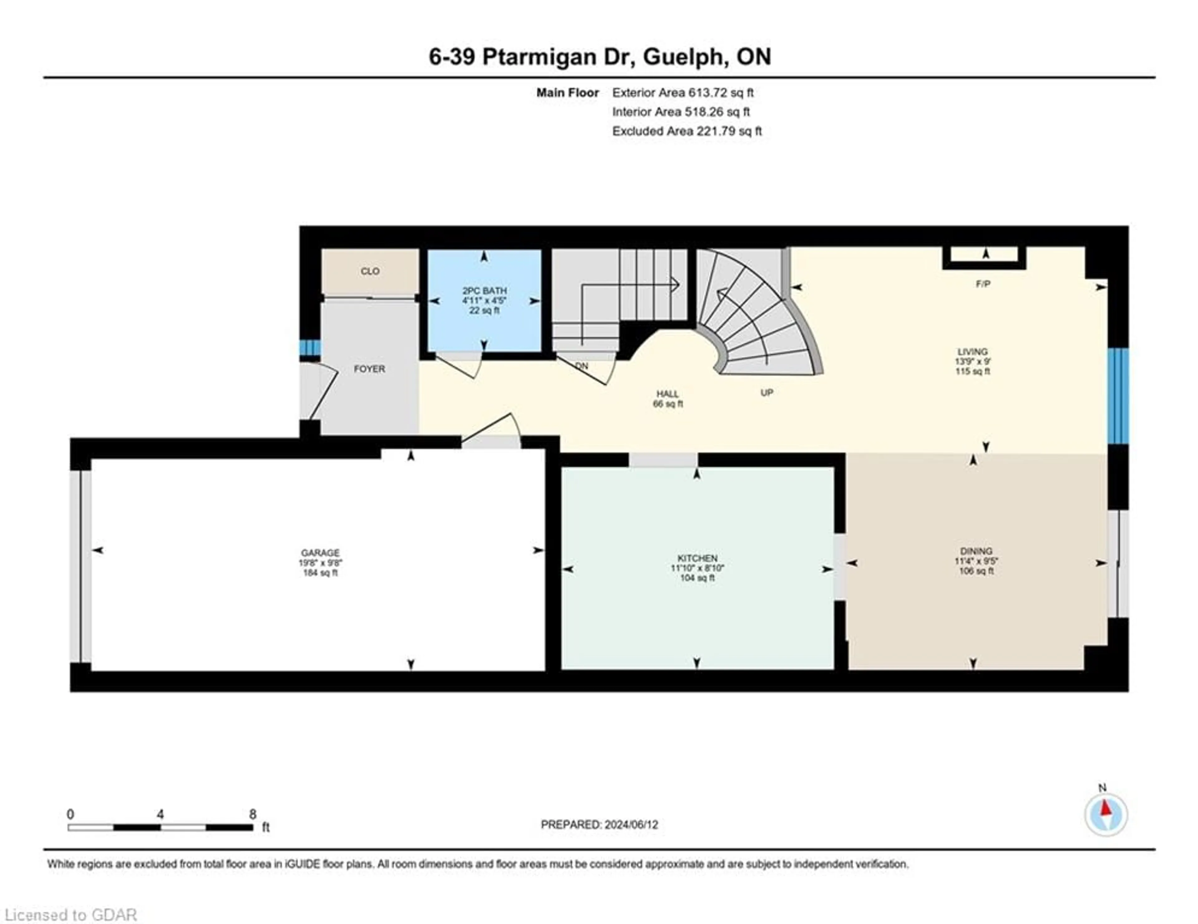 Floor plan for 39 Ptarmigan Dr #6, Guelph Ontario N1C 1E8