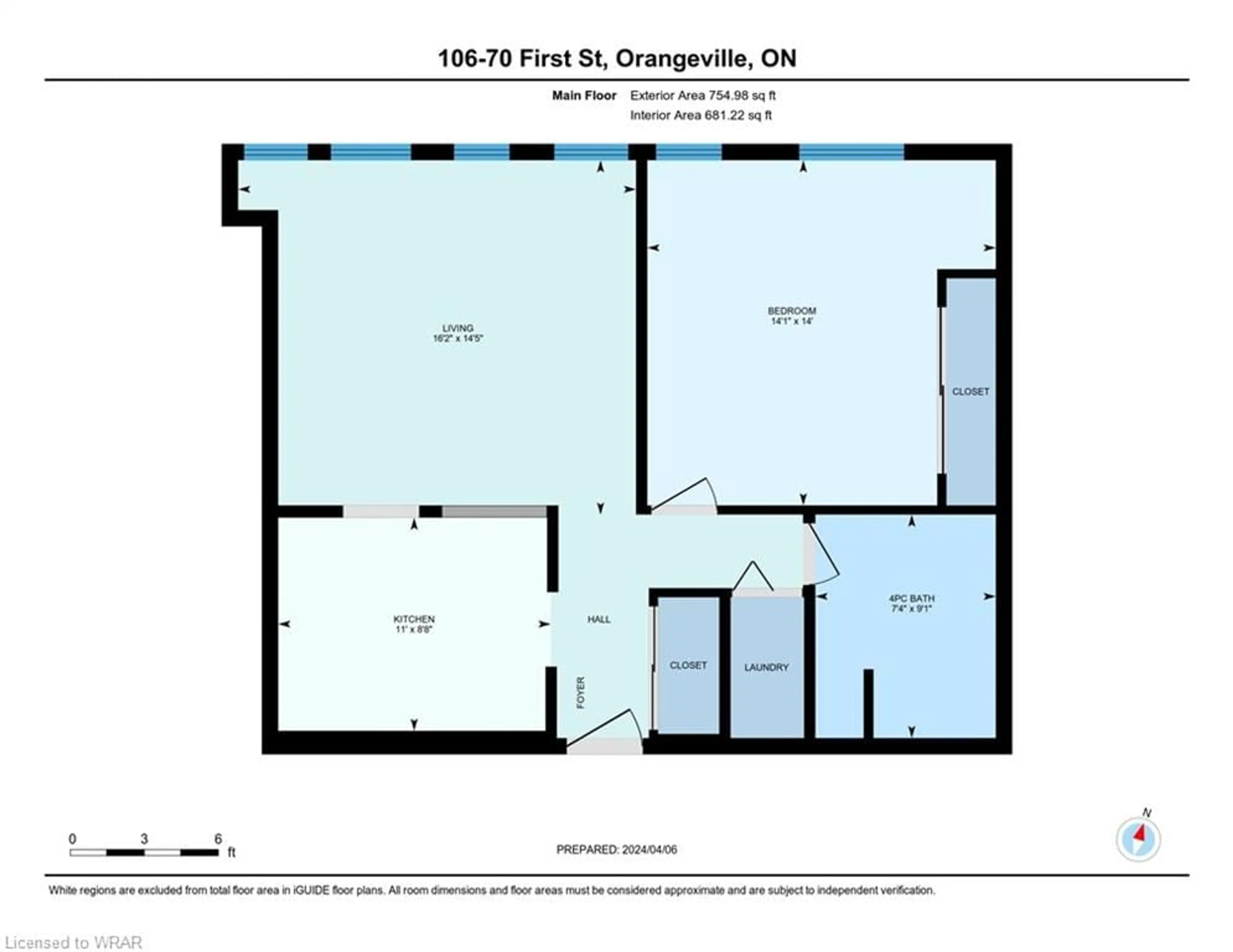 Floor plan for 70 First St #106, Orangeville Ontario L9W 2E5