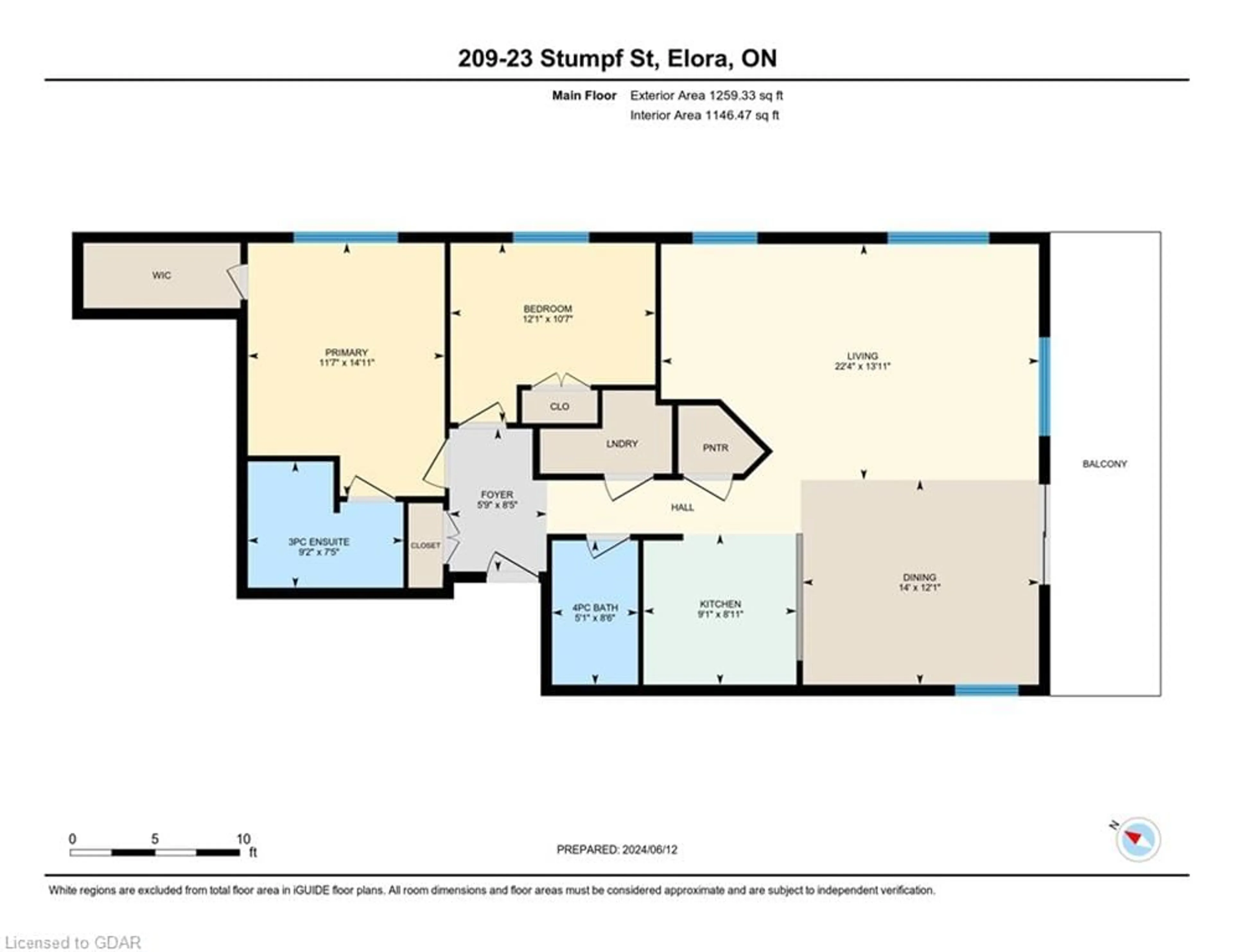 Floor plan for 23 Stumpf St #209, Elora Ontario N0B 1S0