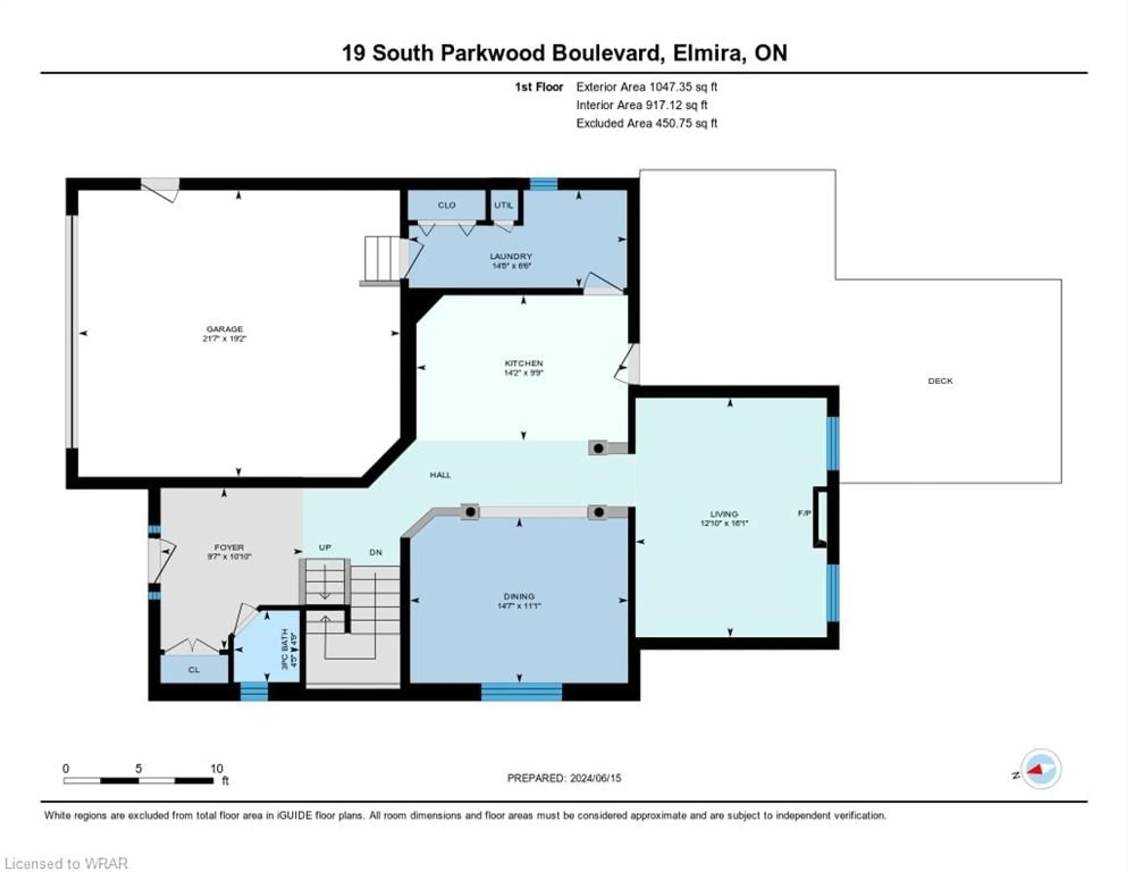 Floor plan for 19 South Parkwood Blvd, Elmira Ontario N3B 3L1