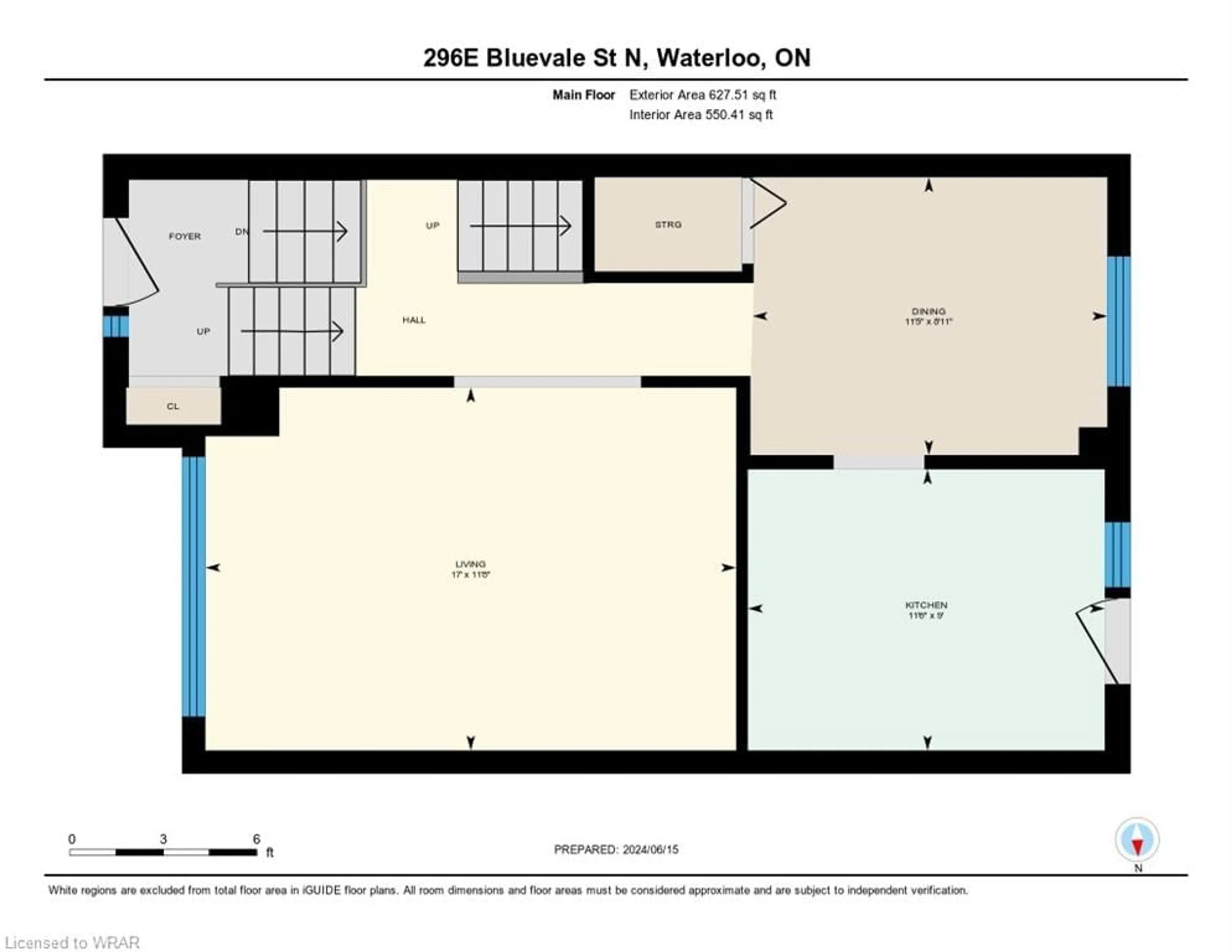 Floor plan for 296 Bluevale St #E, Waterloo Ontario N2J 4G3