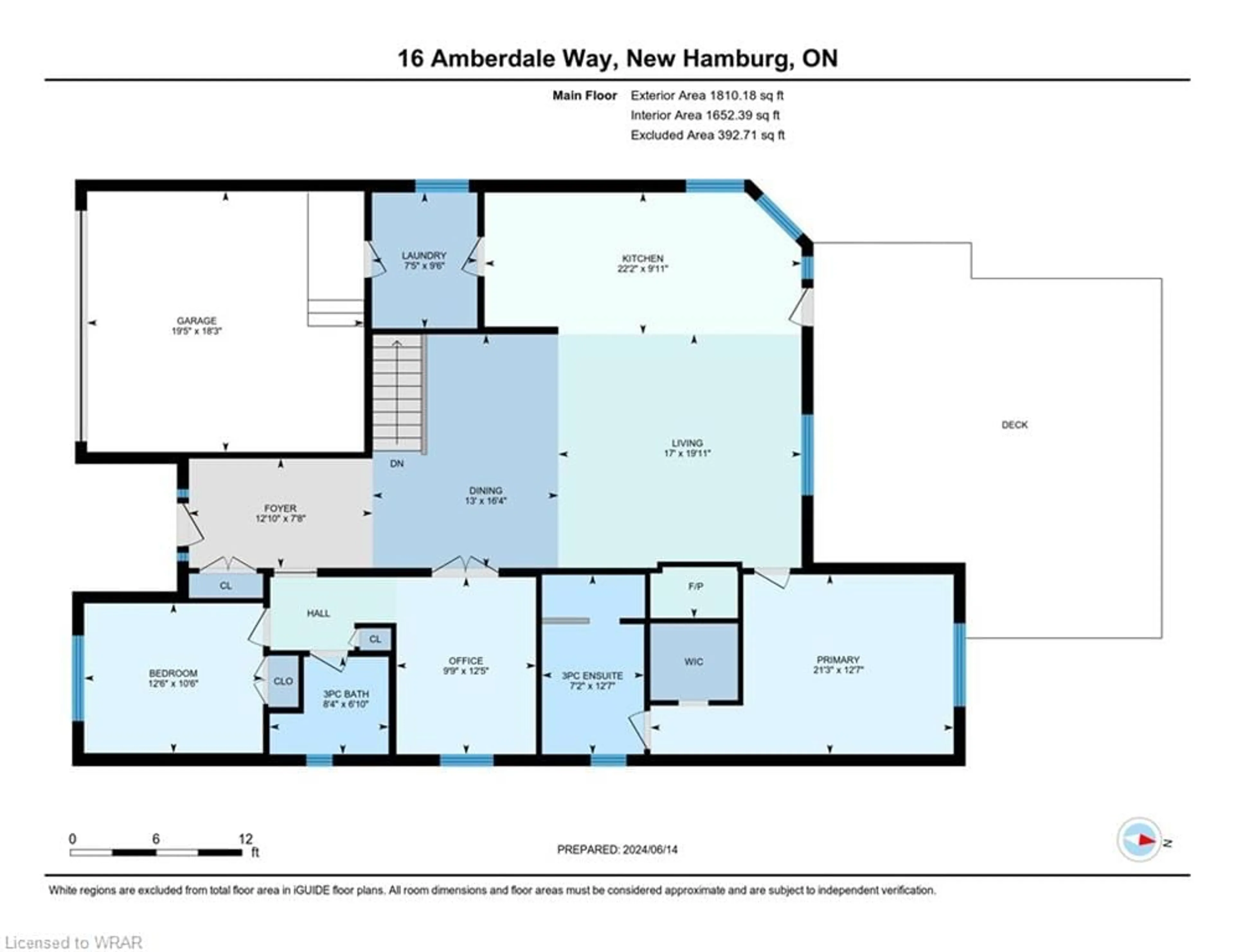 Floor plan for 16 Amberdale Way #7, New Hamburg Ontario N3A 0C1