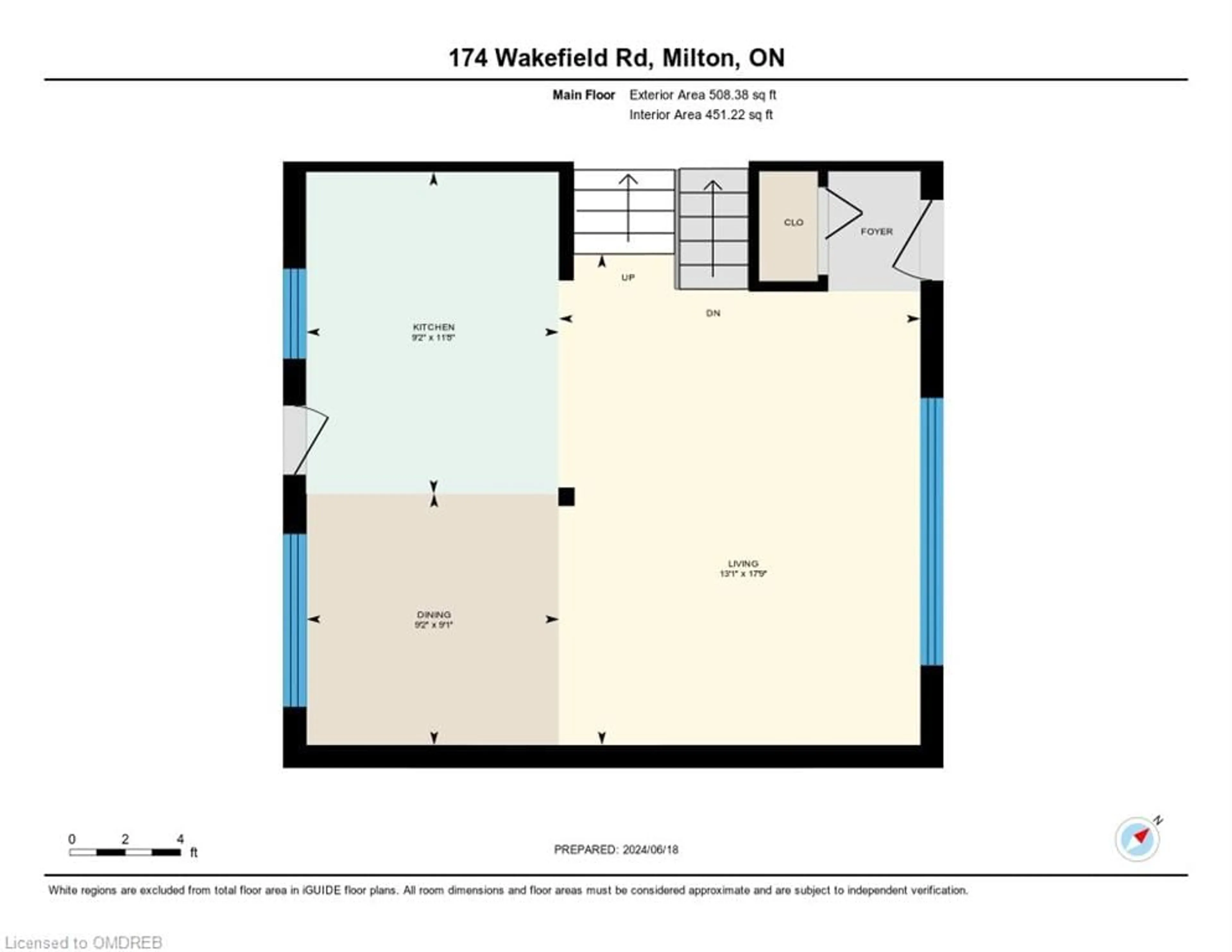 Floor plan for 174 Wakefield Rd, Milton Ontario L9T 2L9