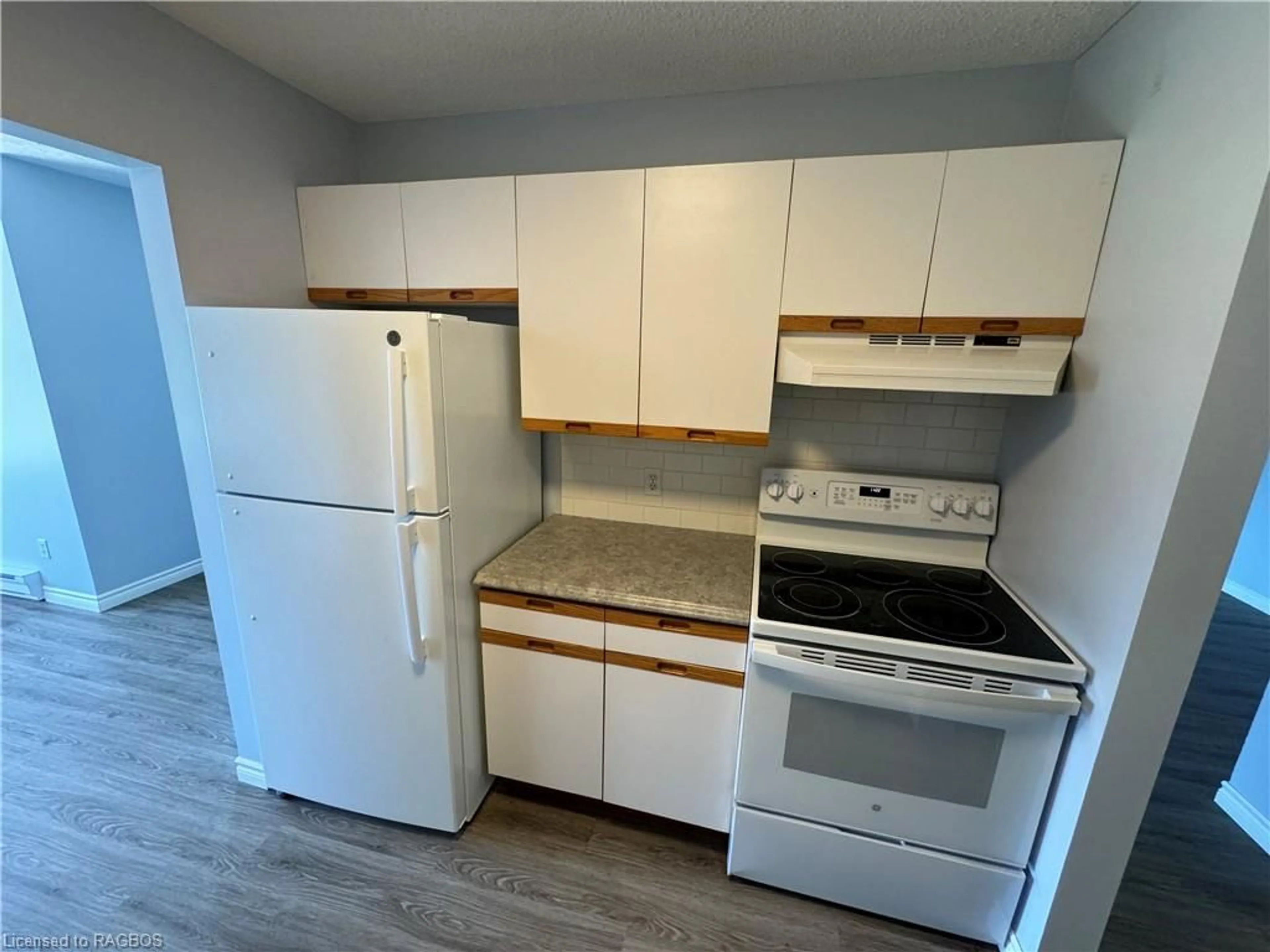 Standard kitchen, wood floors, cottage for 125 Hinks St #303, Walkerton Ontario N0G 2V0